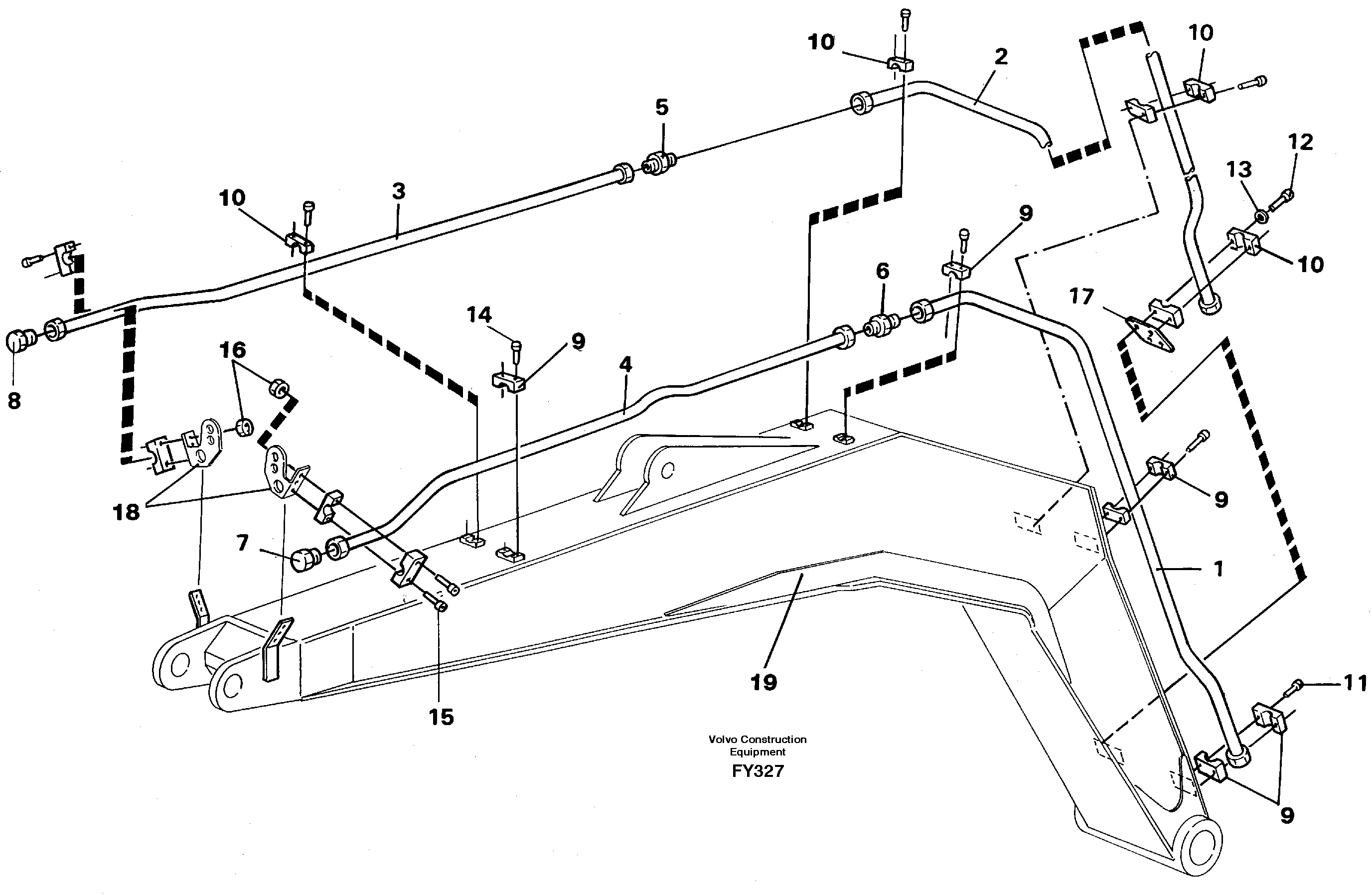 Hydraulic hammer equipment, boom  14253360 — volvo parts diagram