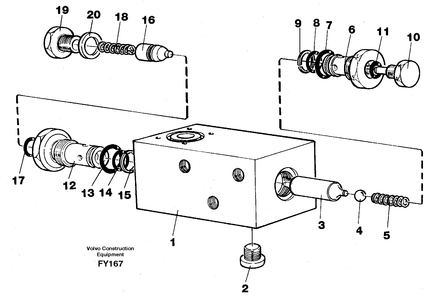 Hydraulic lock, dozerblade  14259920 — volvo parts diagram