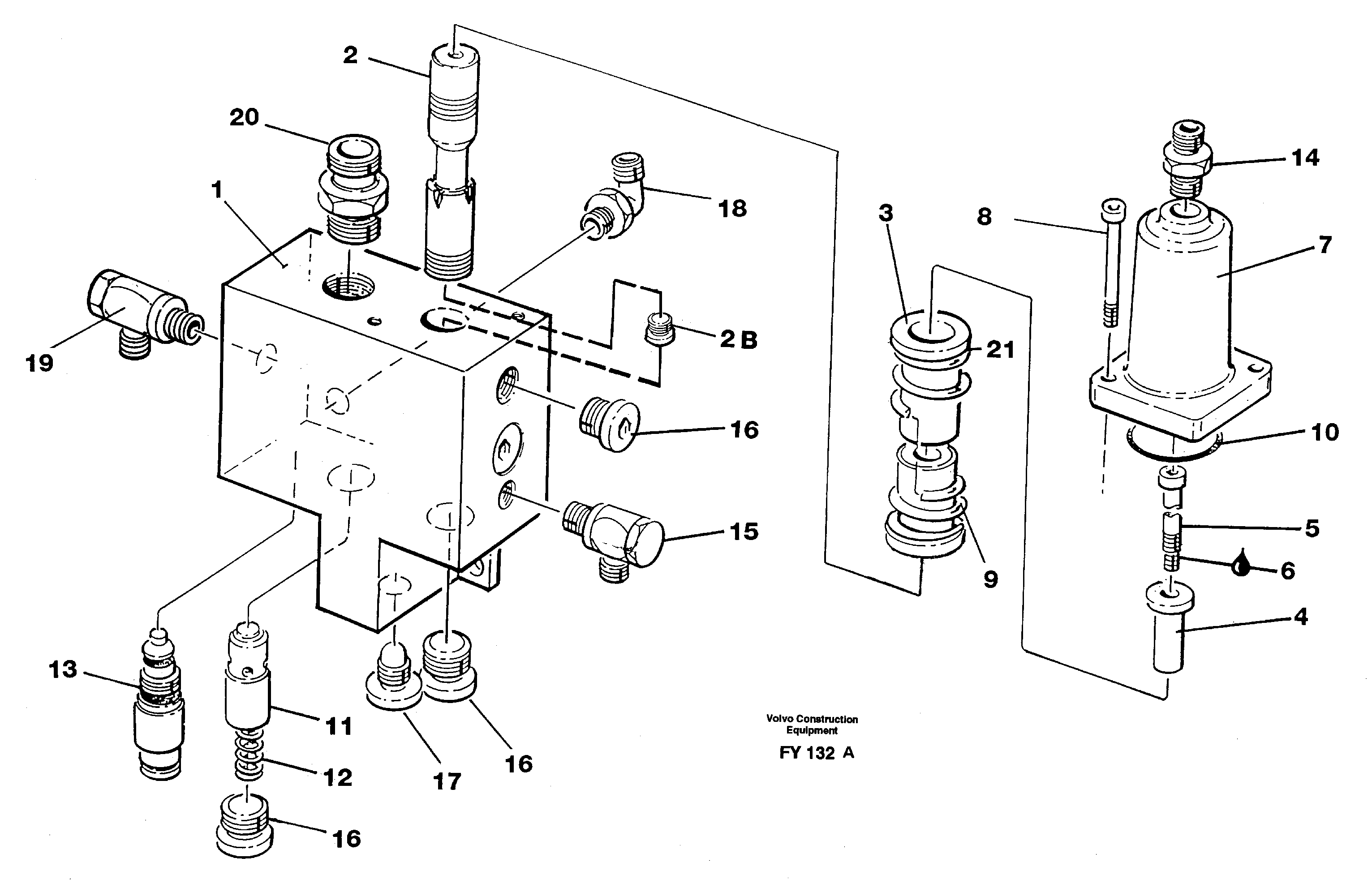 Hose rupture valve, boom cylinder  14268047 — volvo parts diagram