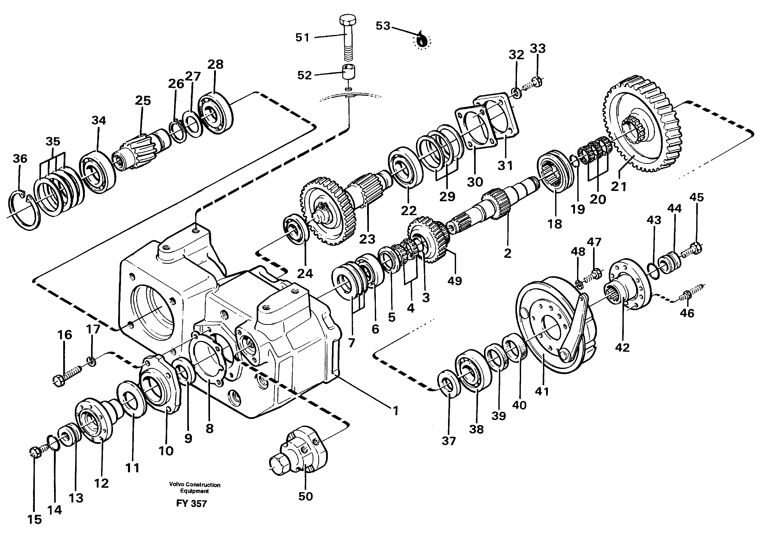 Gear box, drive gear and shafts — volvo parts diagram