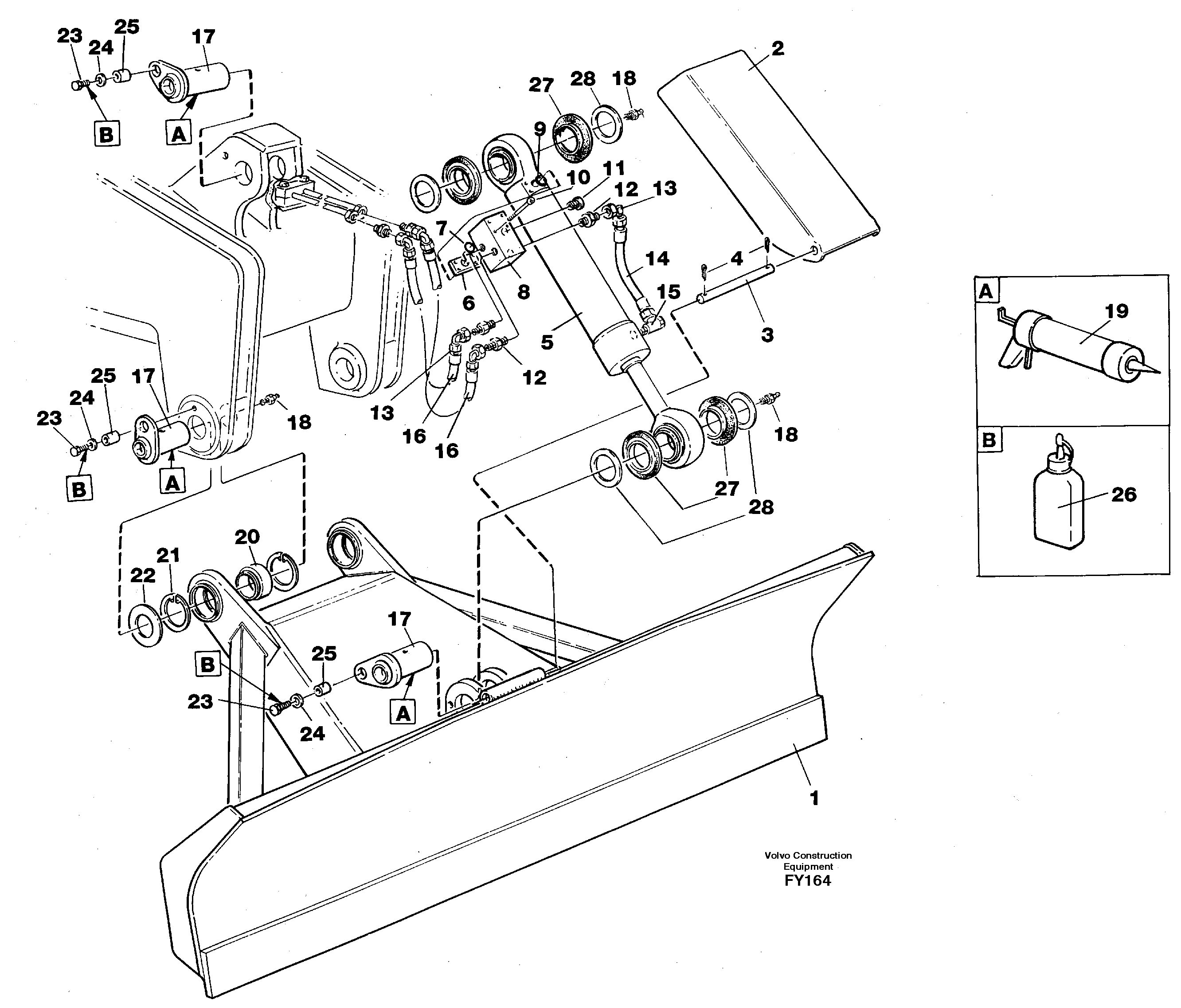 Dozer blade,front 2,5m  14251269 — volvo parts diagram