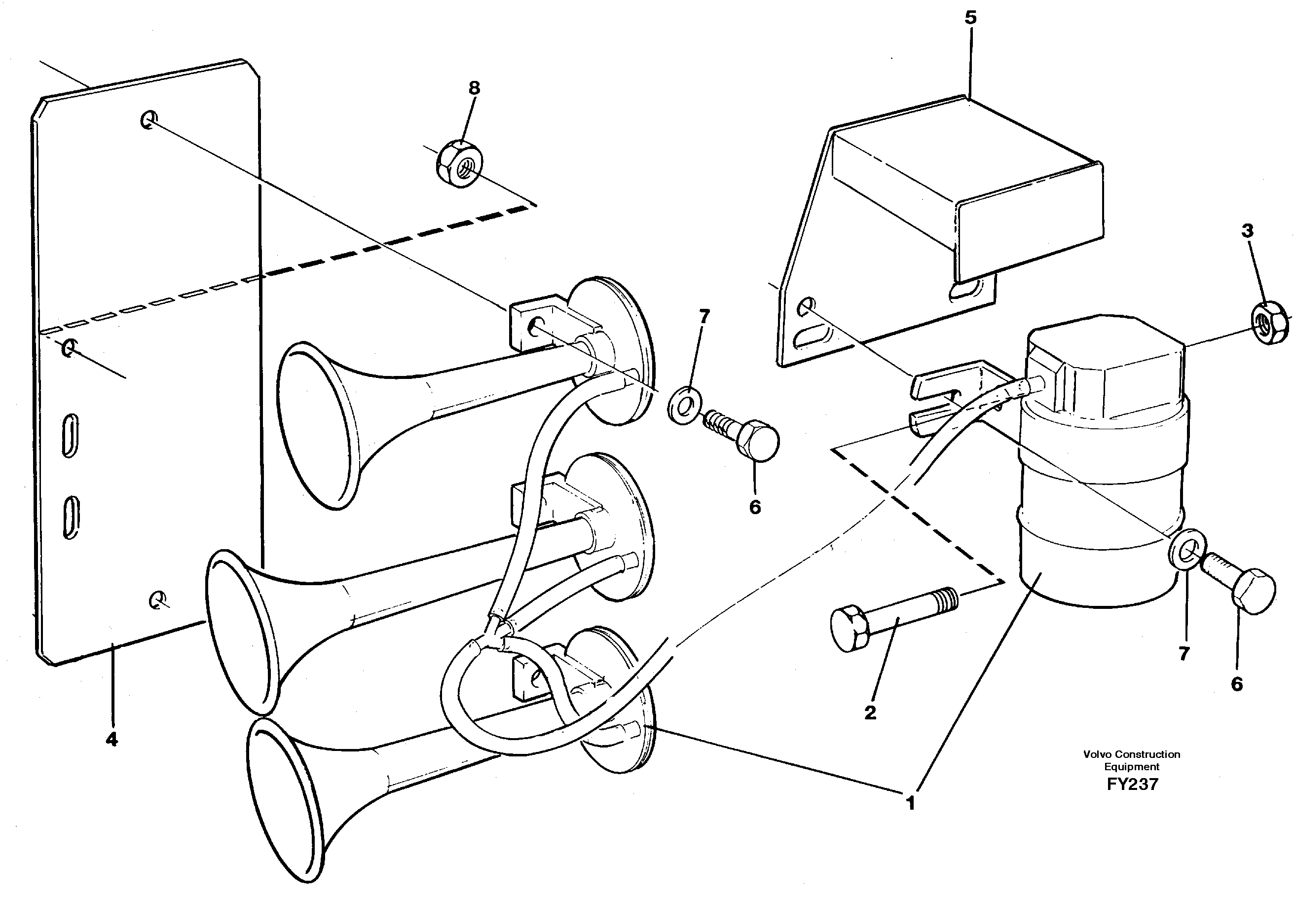 Compressor horn — volvo parts diagram