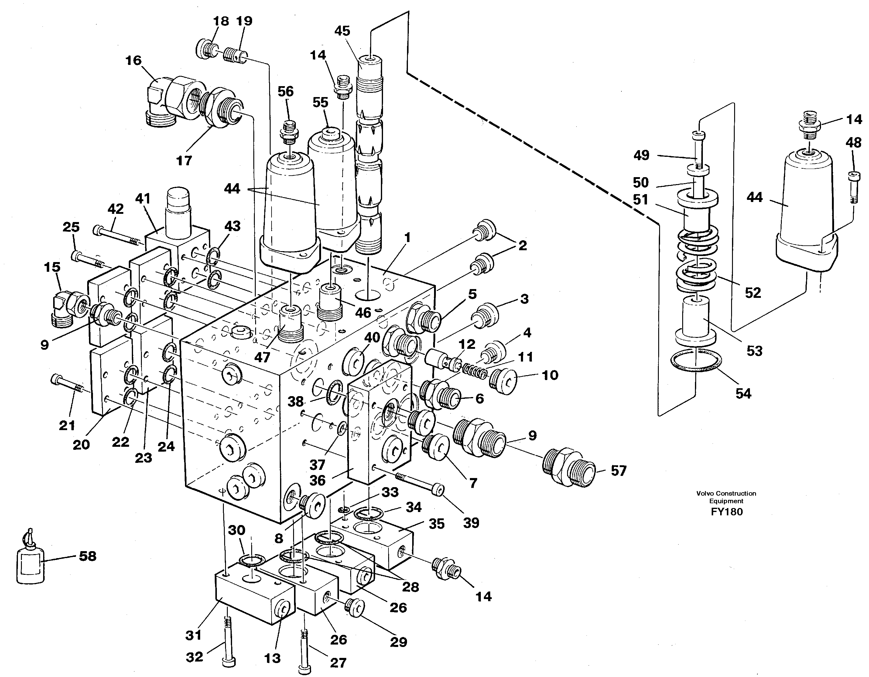 Slew valve assembly — volvo parts diagram