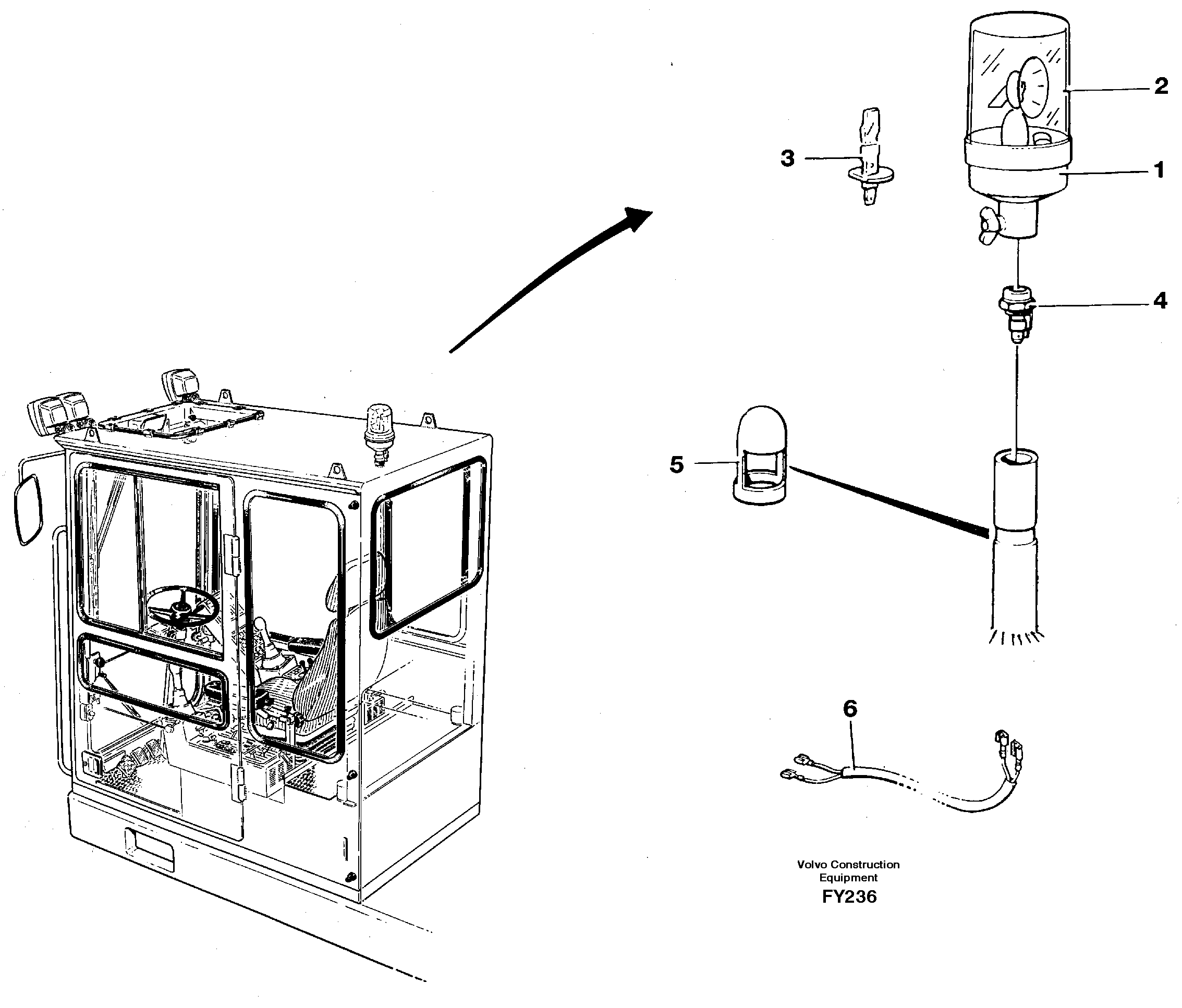 Rotating beacon  14246276 — volvo parts diagram