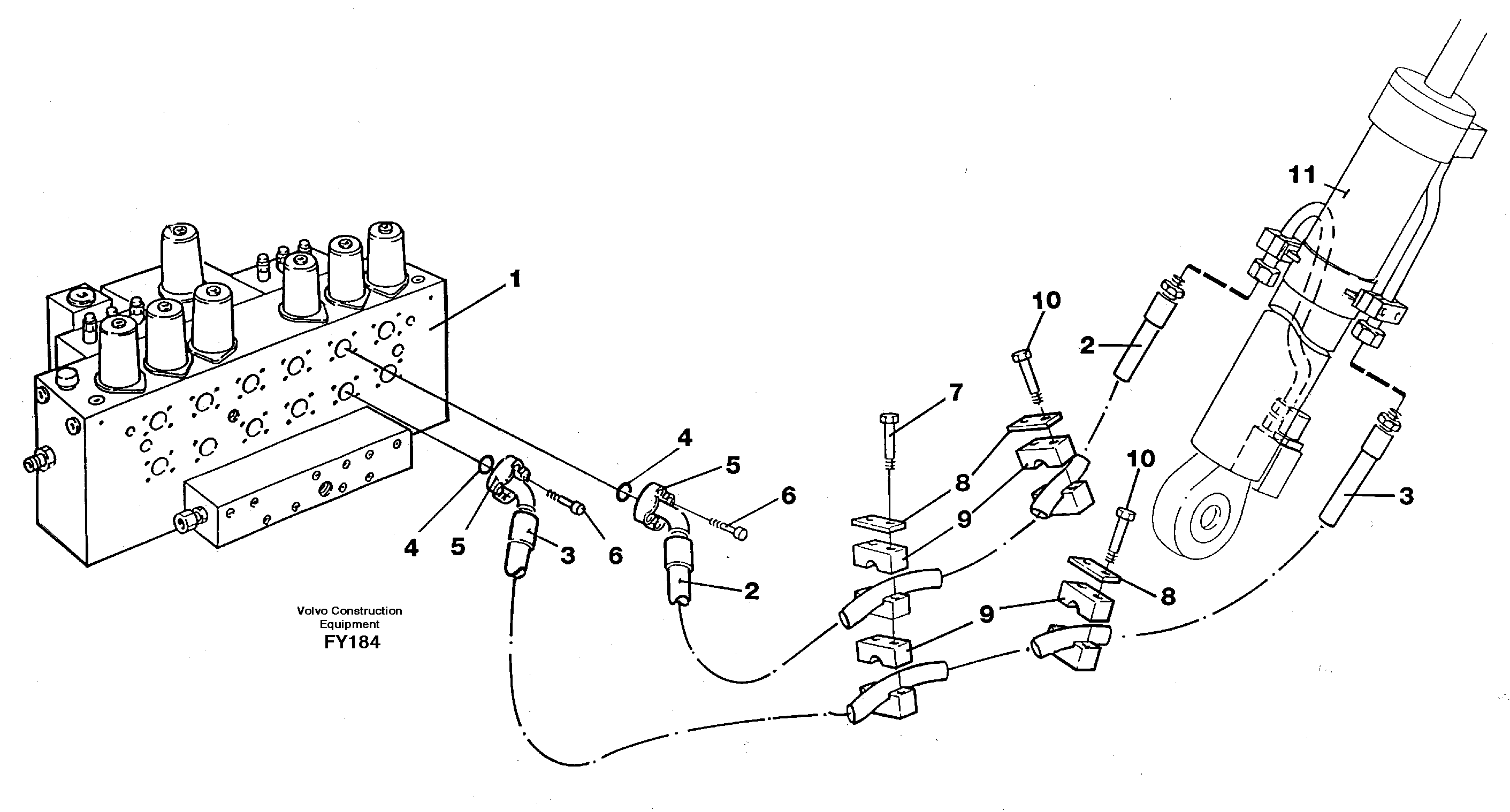 Hydraulic system, boom — volvo parts diagram