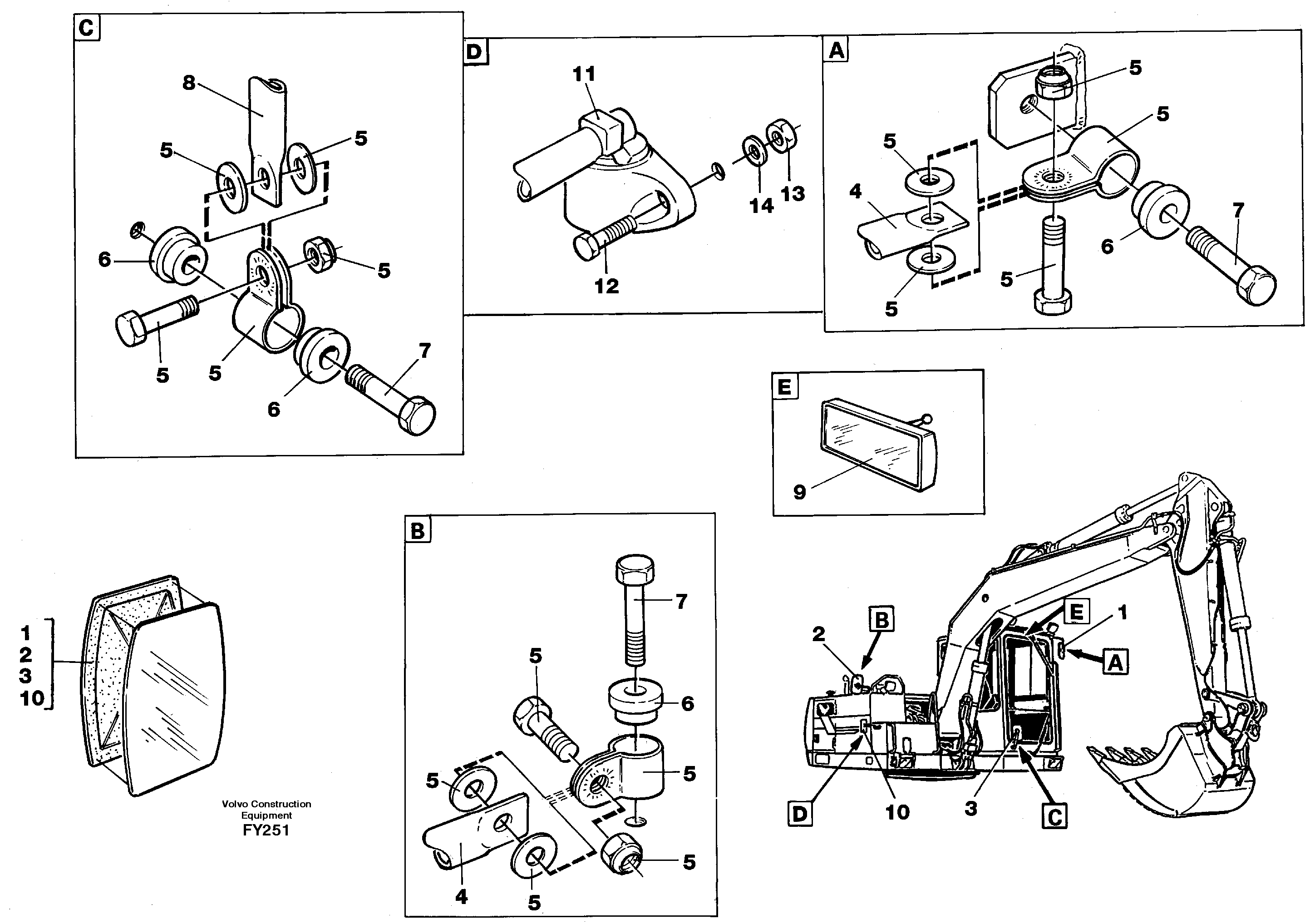 Rear view mirror — volvo parts diagram