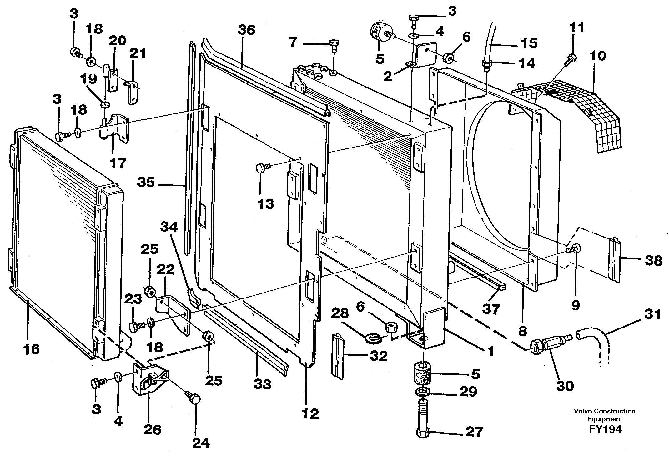 Radiator — volvo parts diagram