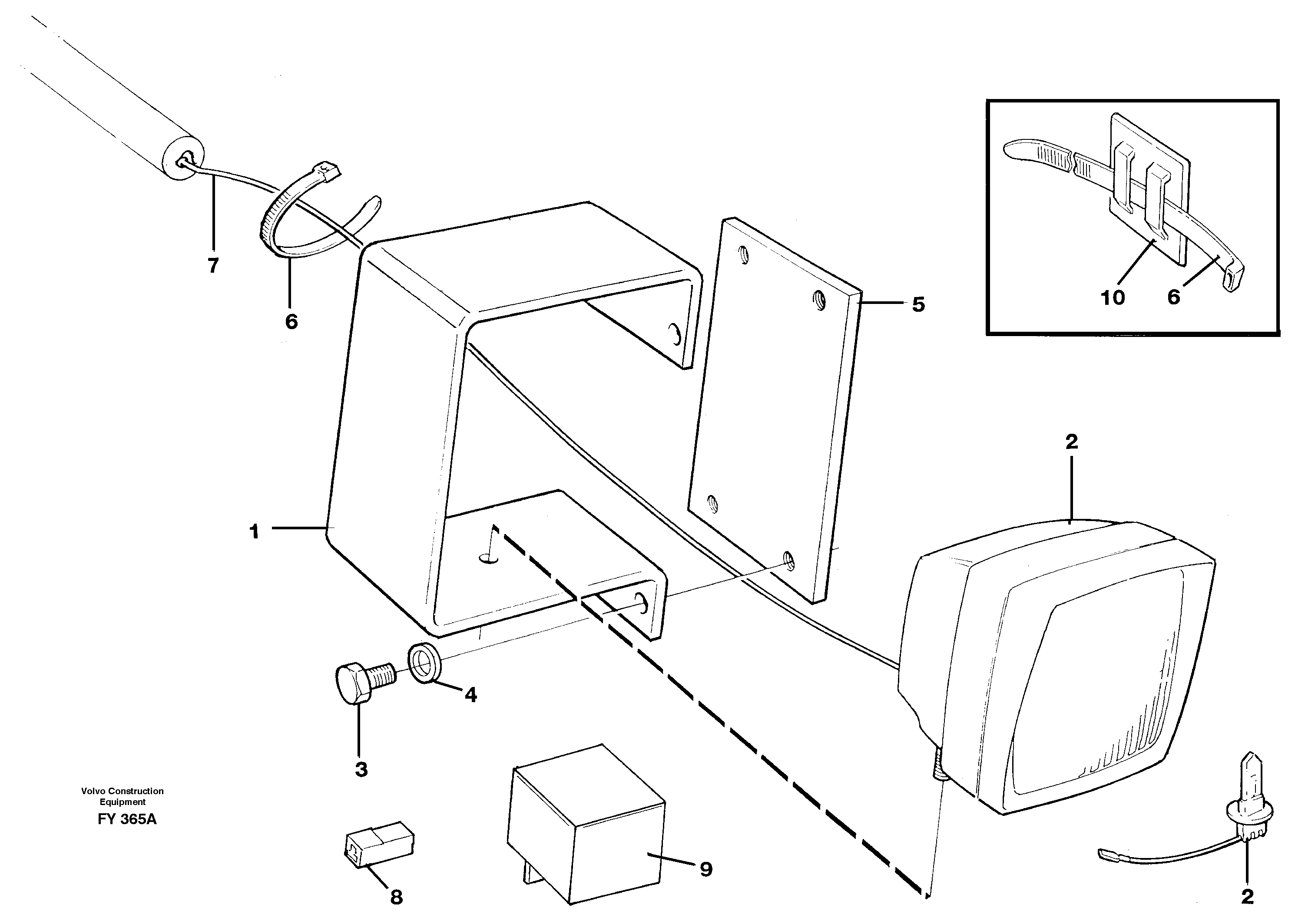 Working light on boom + adjustable boom  RH. LH. RH+LH. — volvo parts diagram