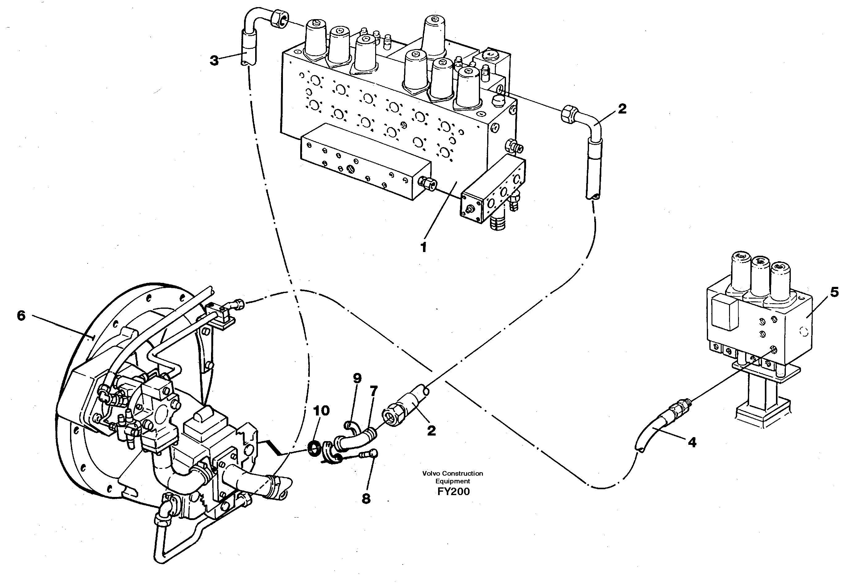 Hydraulic system, feed line — volvo parts diagram