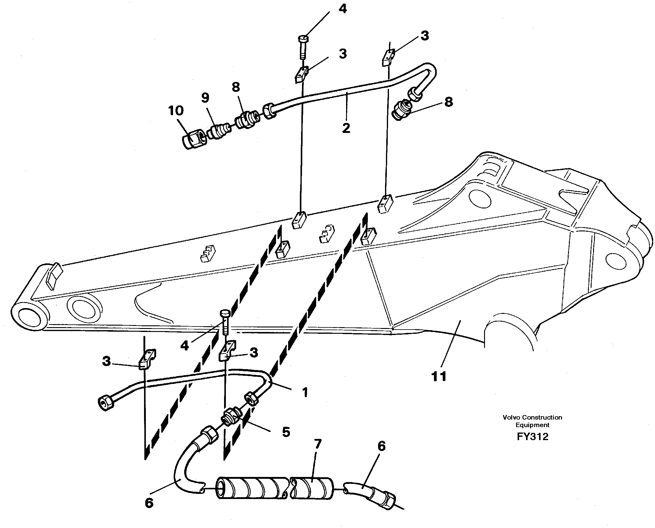 Slope bucket equipm. dipper arm  14253438 14262400 — volvo parts diagram