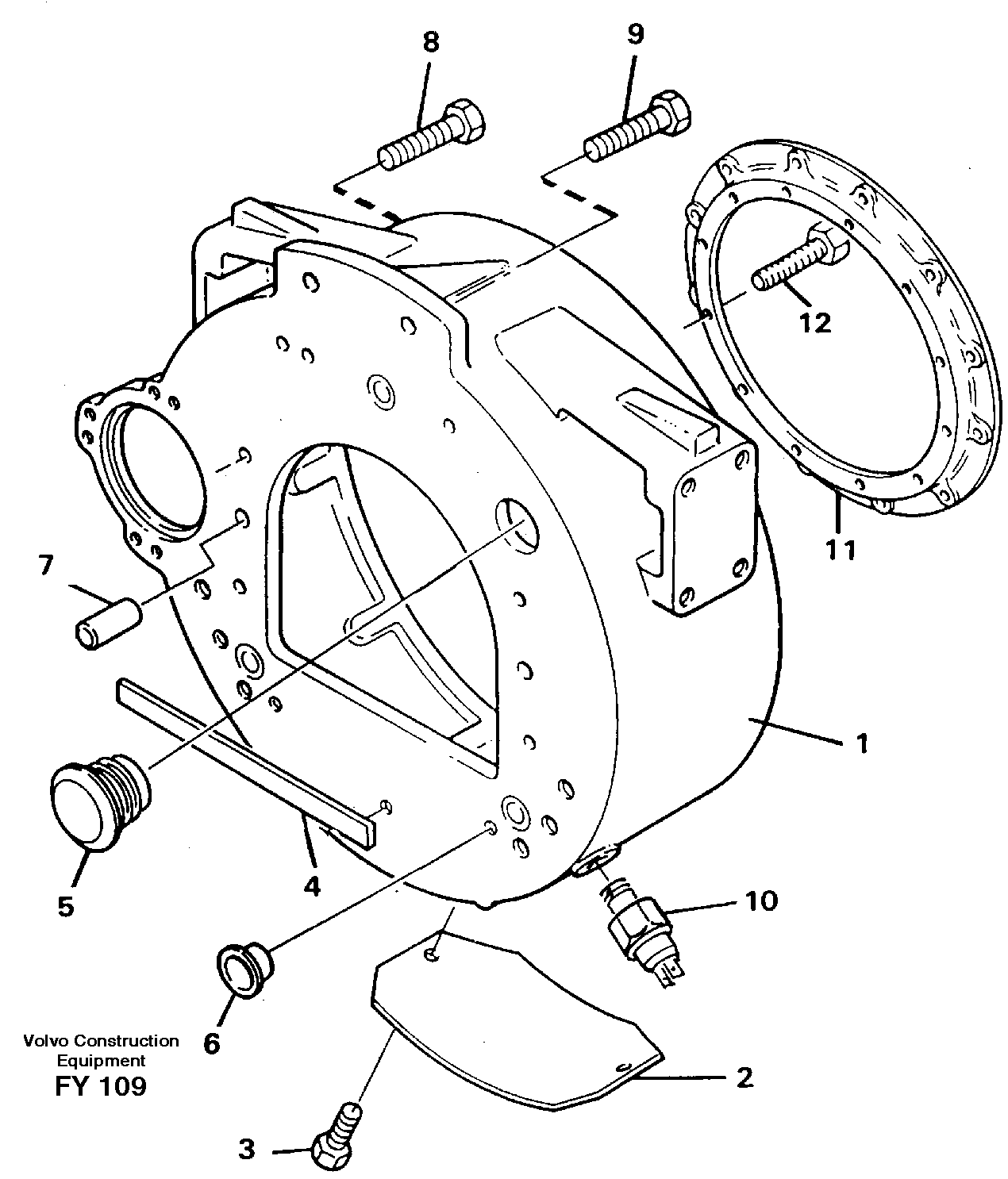 Flywheel housing — volvo parts diagram