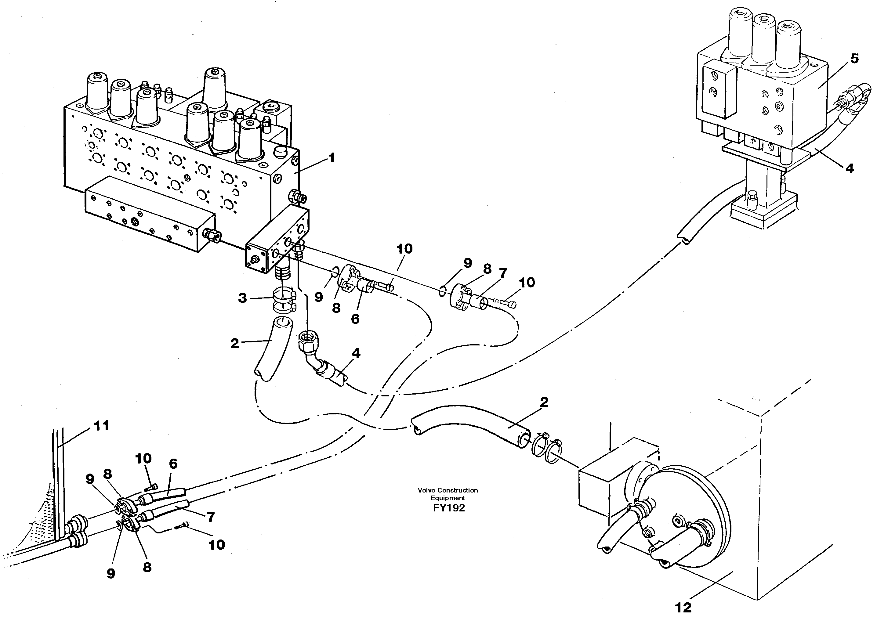Hydraulic system, return lines — volvo parts diagram