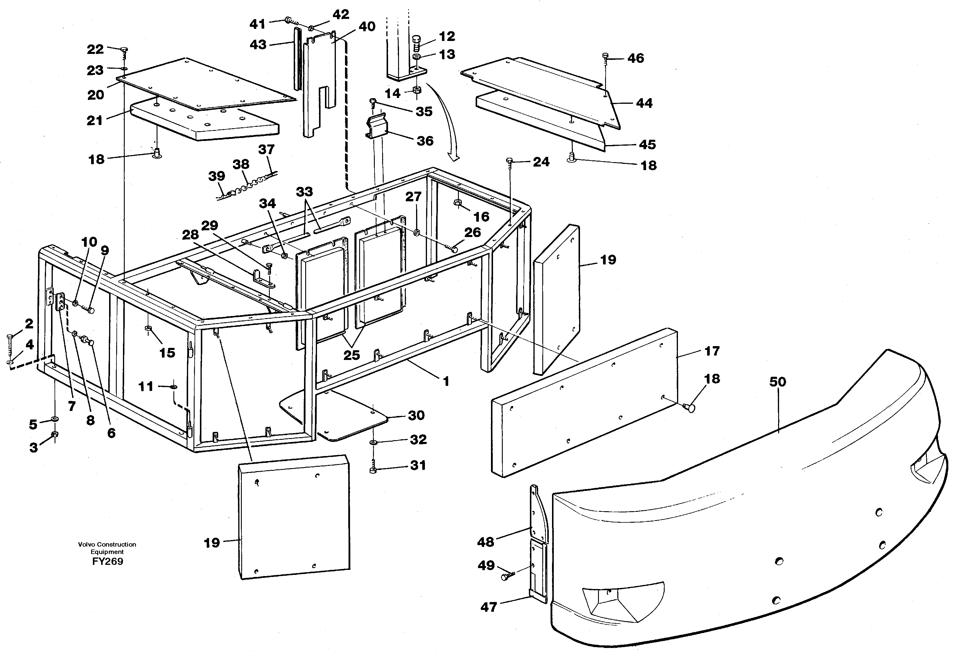 Support, cover plates, rear — volvo parts diagram