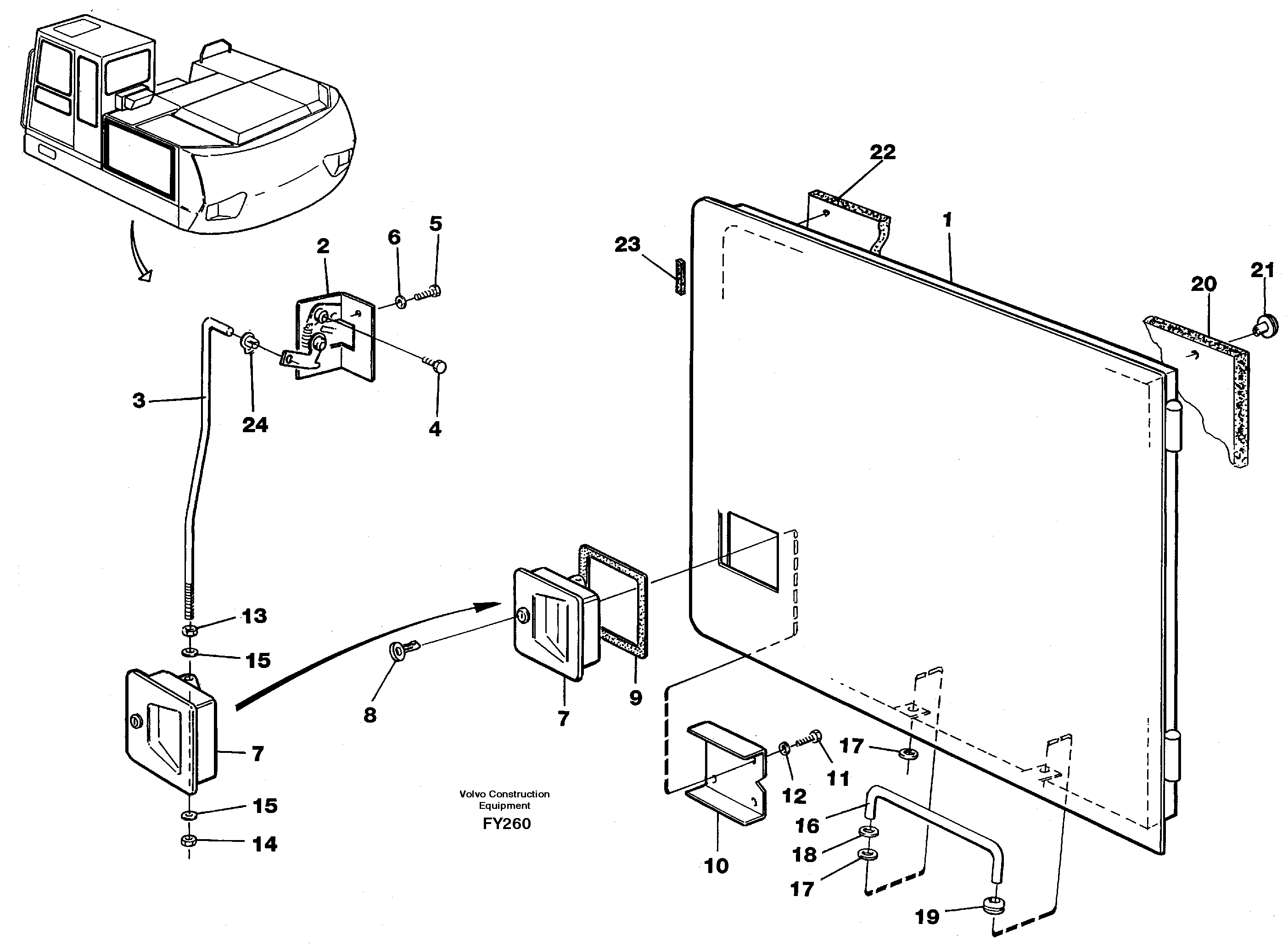 Door, engine, left — volvo parts diagram