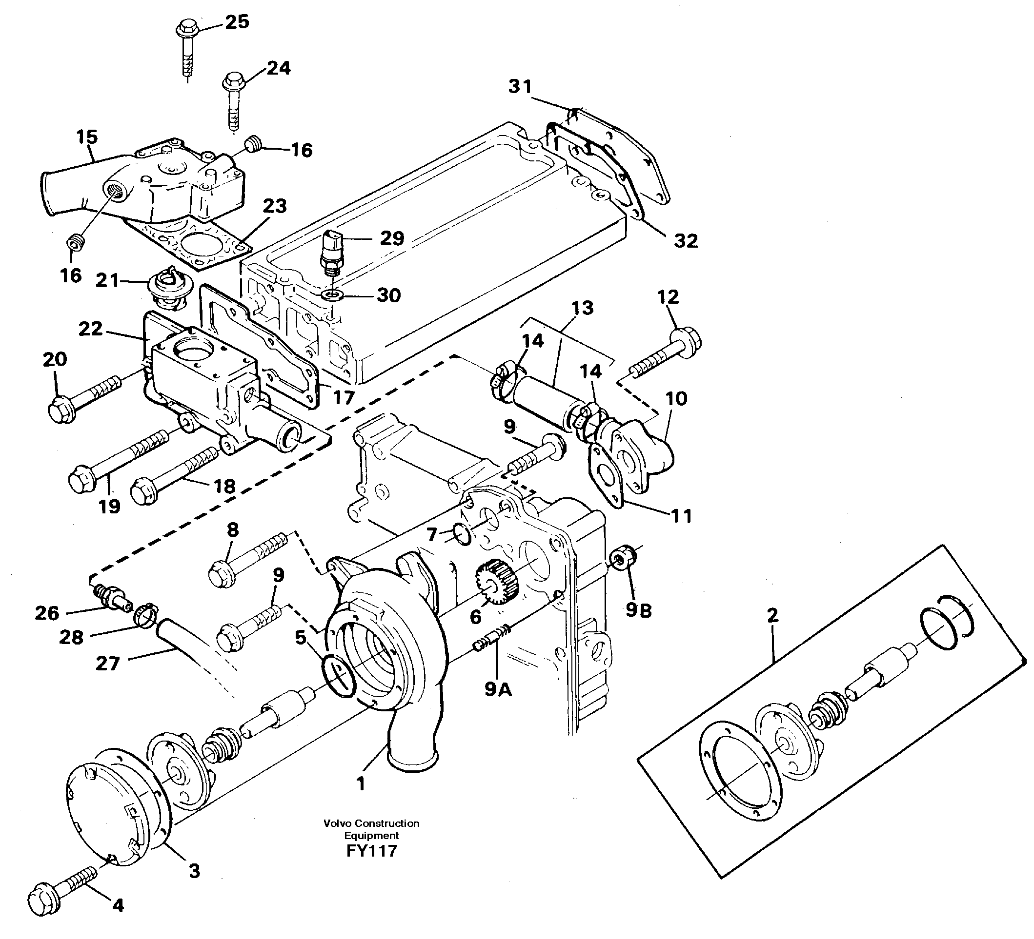 Water pump — volvo parts diagram
