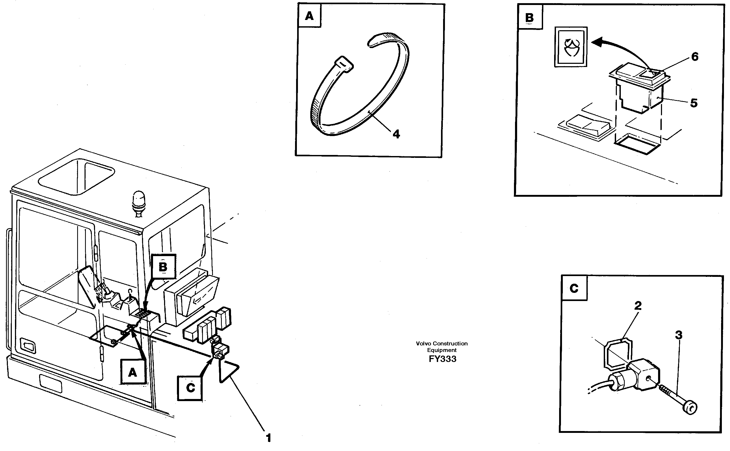 Electric installation for materials handling equipment.  14341340 — volvo parts diagram