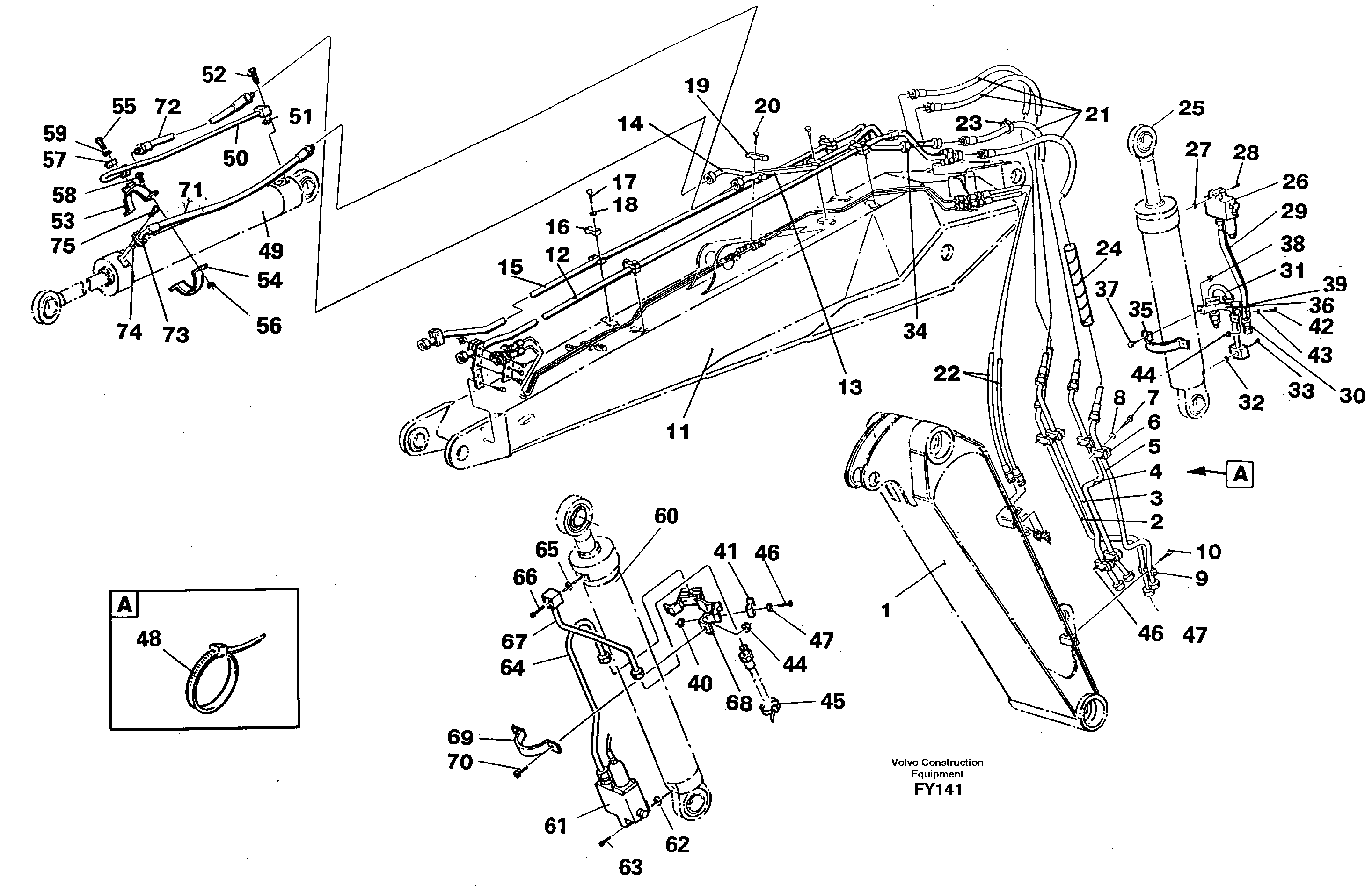 Hydraulic equipment, adjustable boom  14267962 — volvo parts diagram