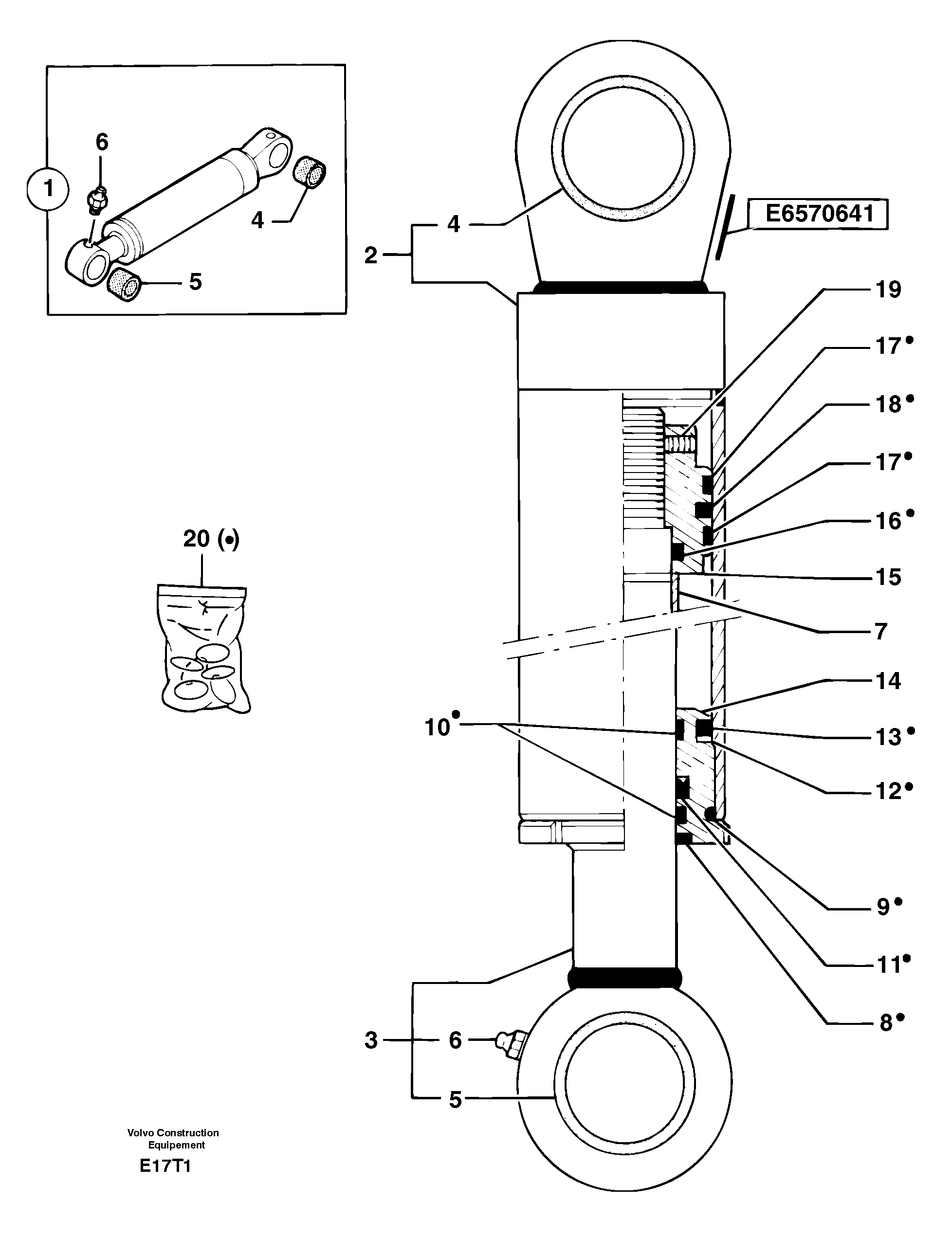 Boom offset cylinder — volvo parts diagram
