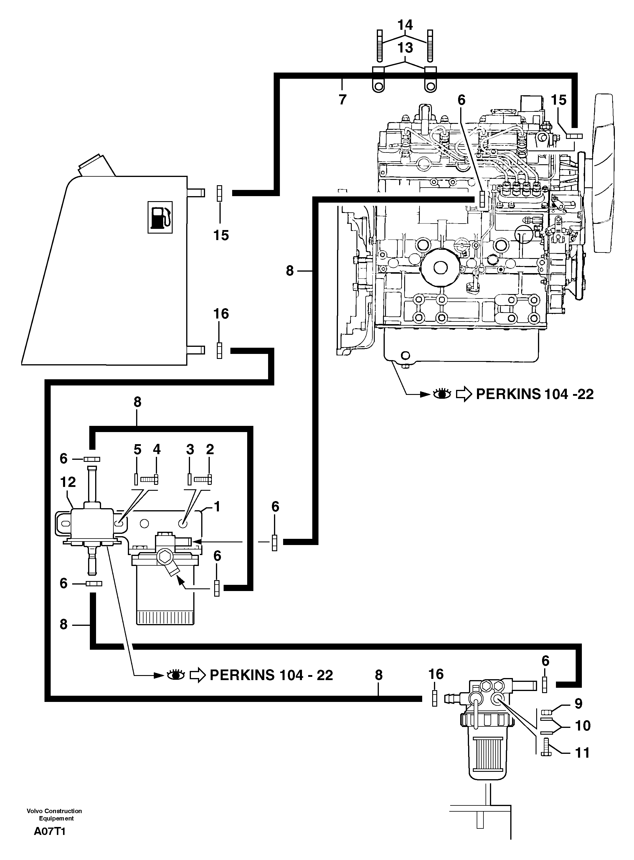 Fuel circuit — volvo parts diagram