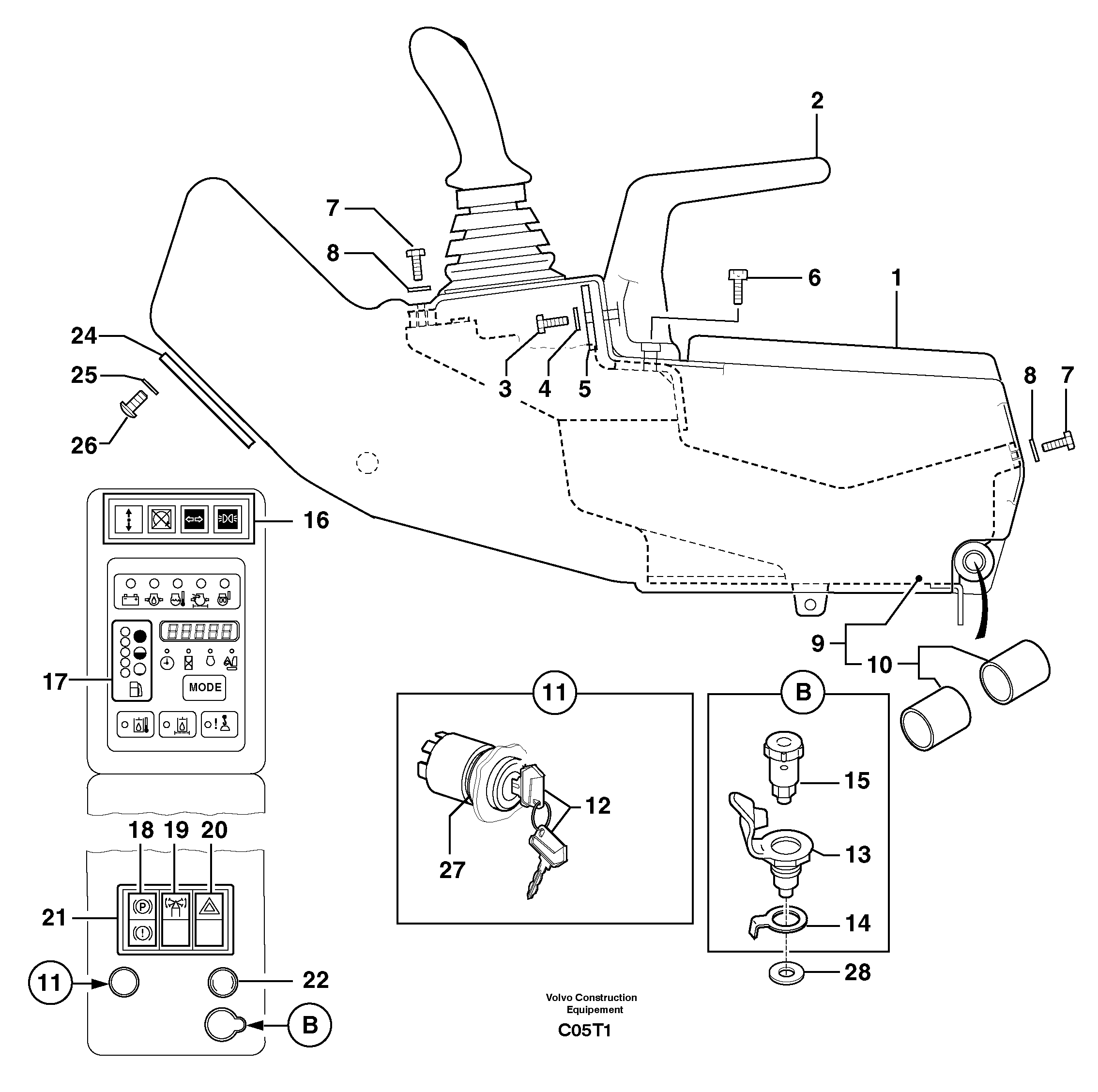 Operator's station : instrument panel ( right ) — volvo parts diagram