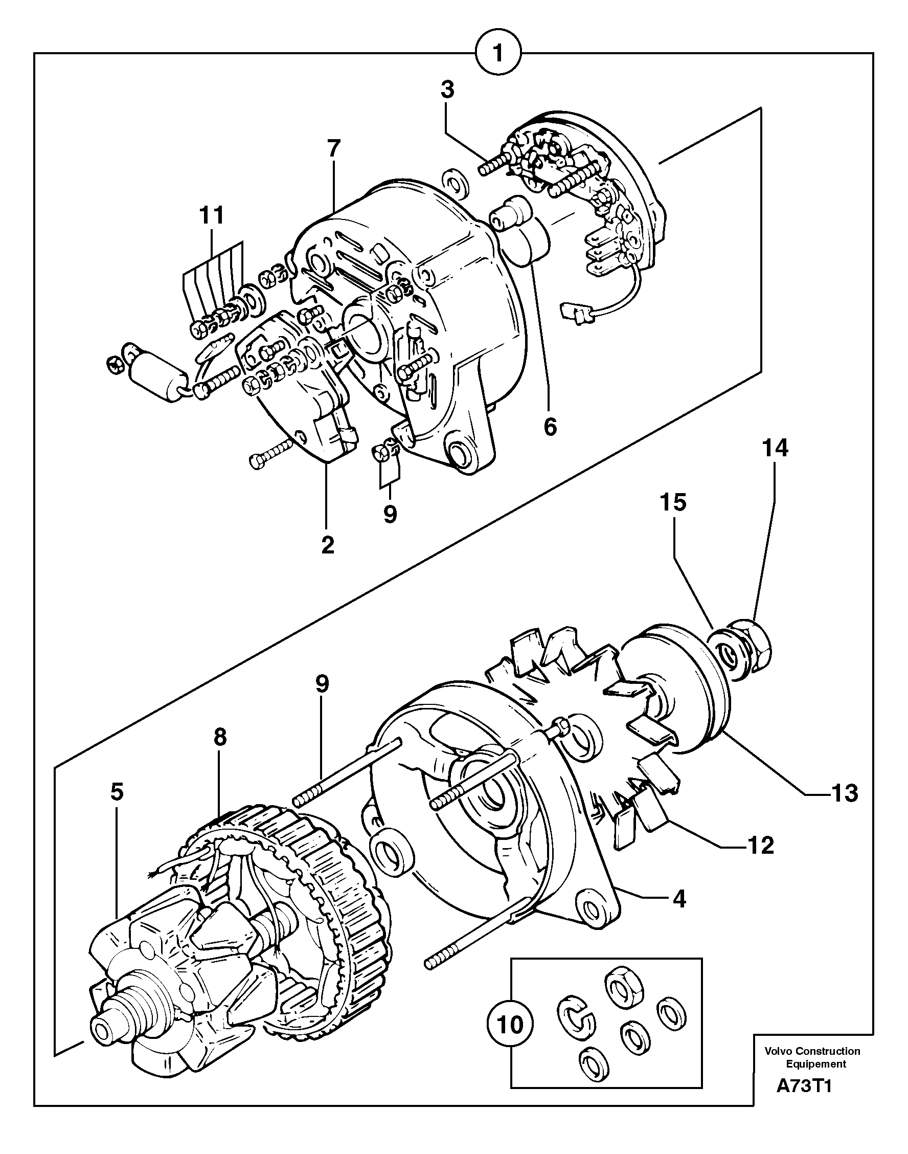 Alternator 12 V - 55 A — volvo parts diagram