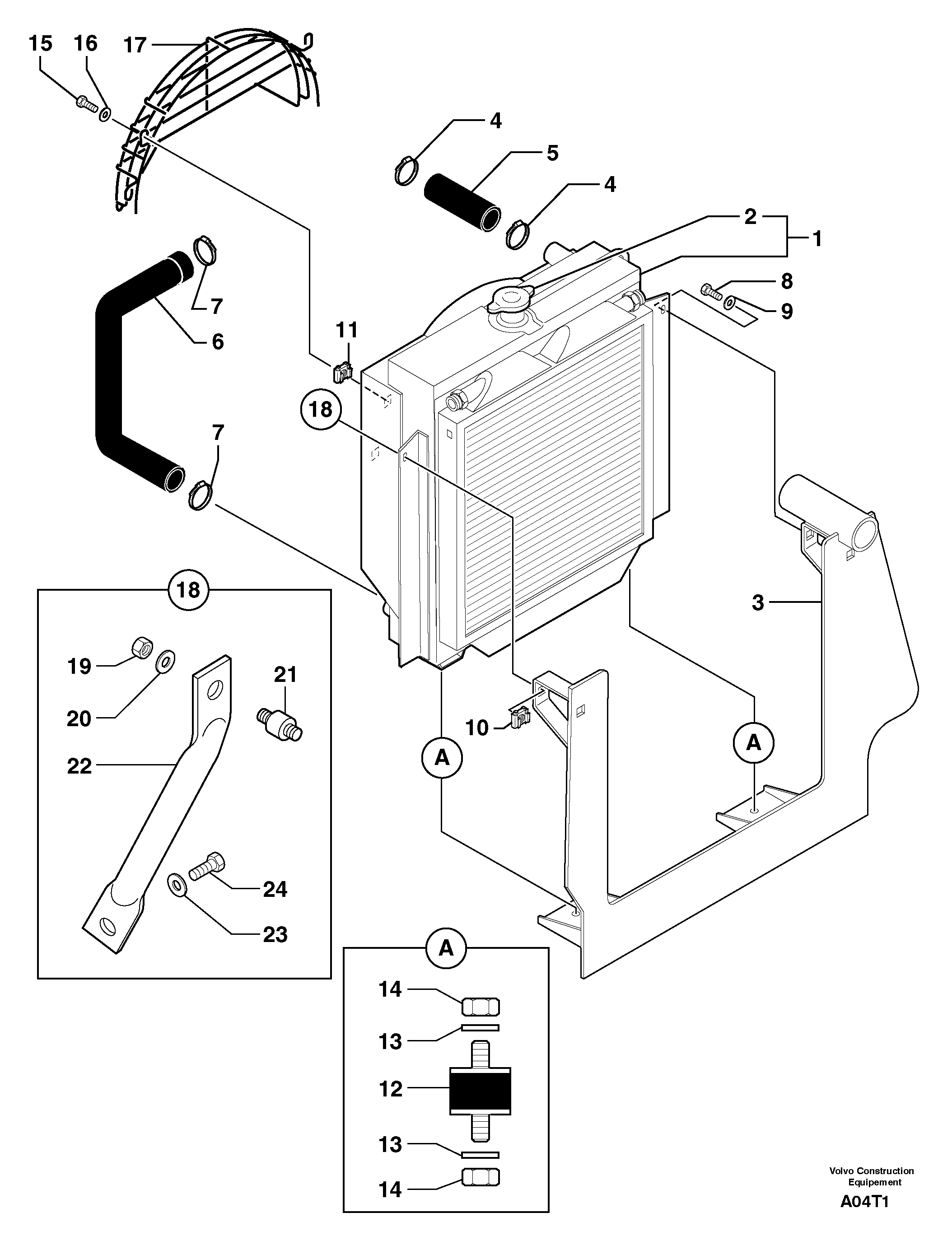 Radiator ( water ) / oil cooler — volvo parts diagram