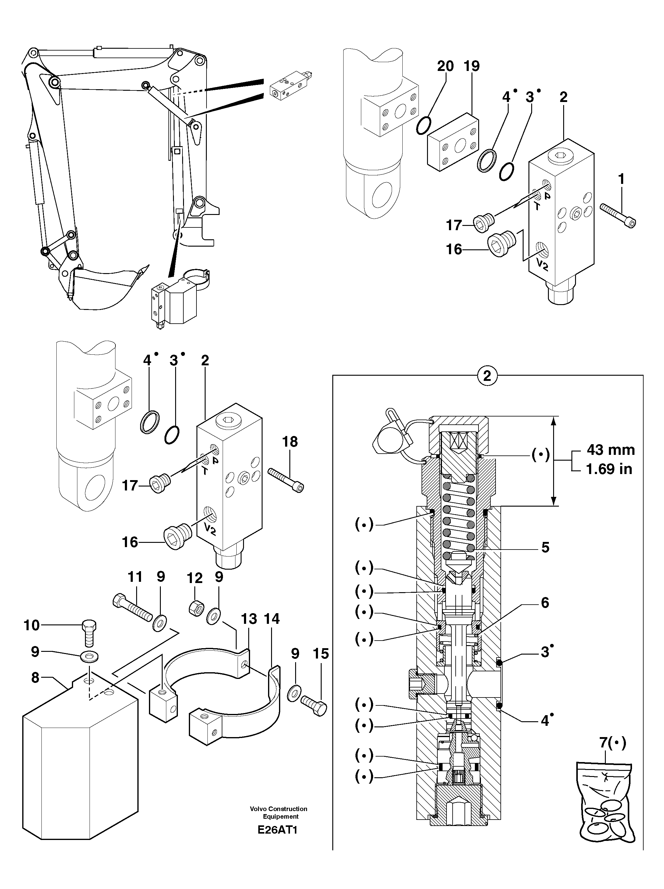 Safety valve ( boom cylinder ) — volvo parts diagram
