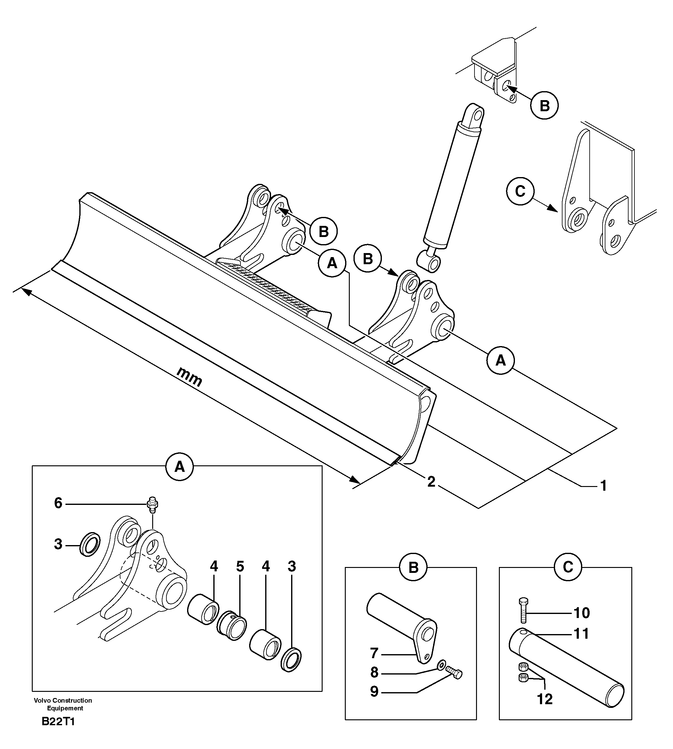 Dozer blade — volvo parts diagram