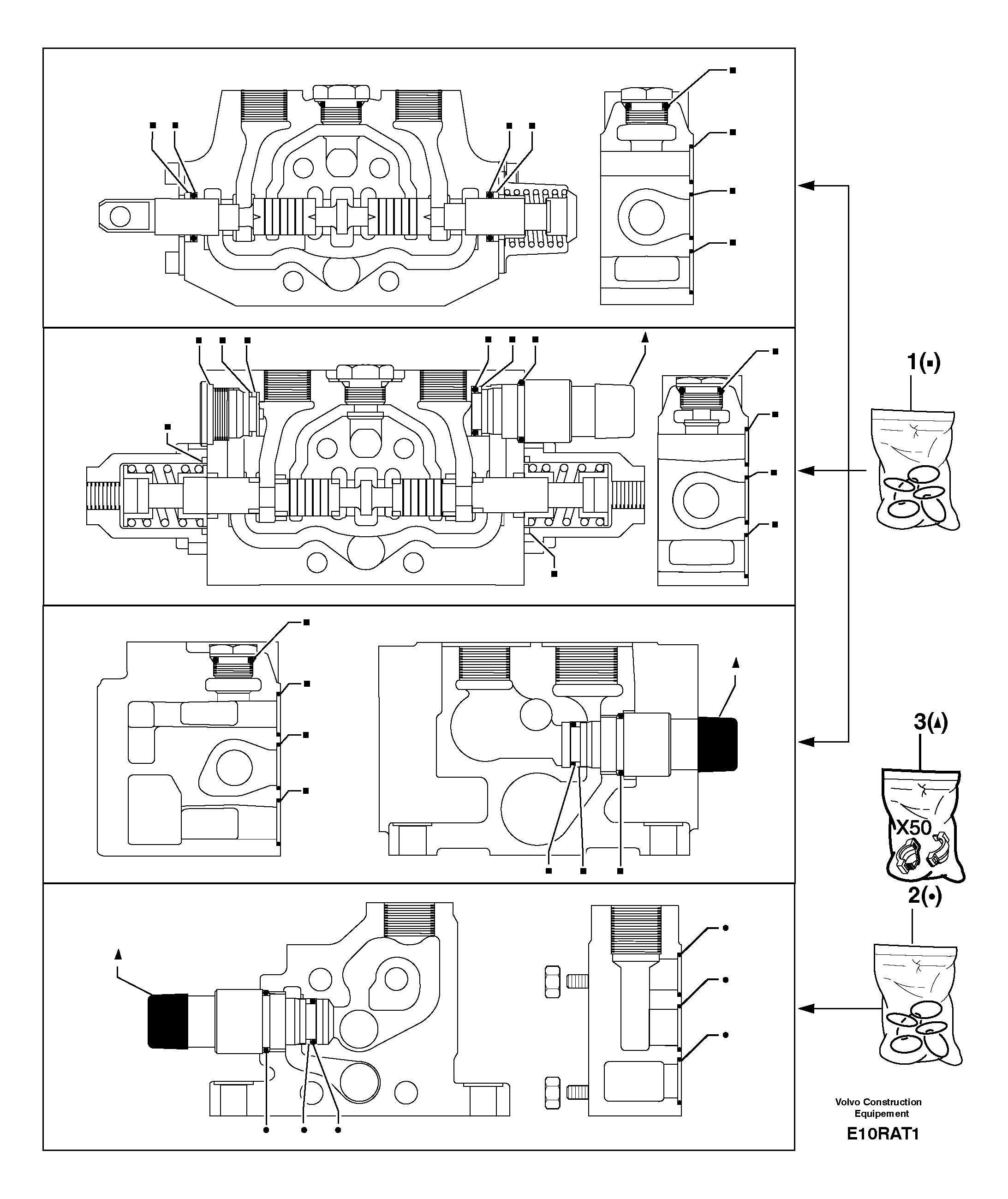 Control valve : seal (kit) for complete element — volvo parts diagram