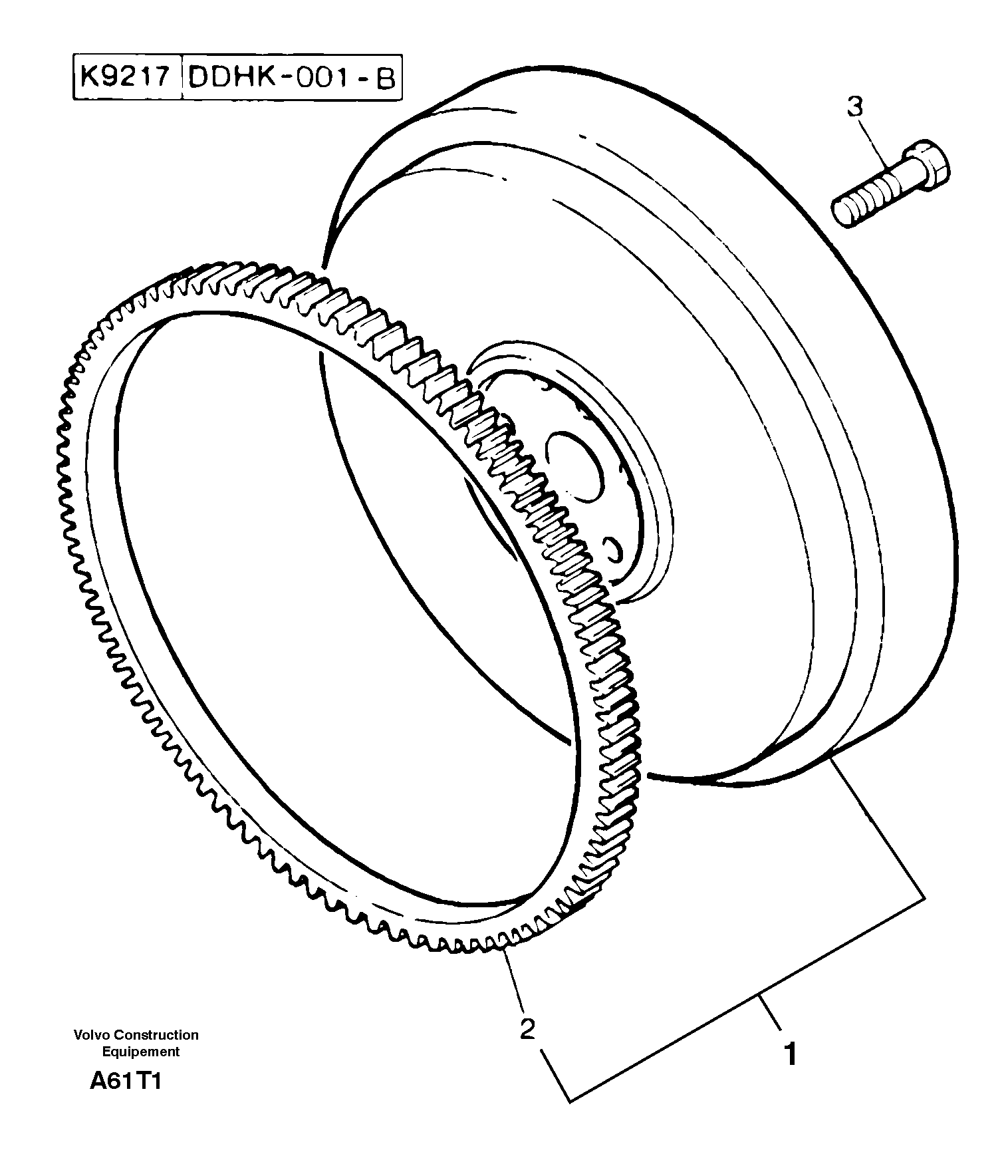 Flywheel and ring gear — volvo parts diagram