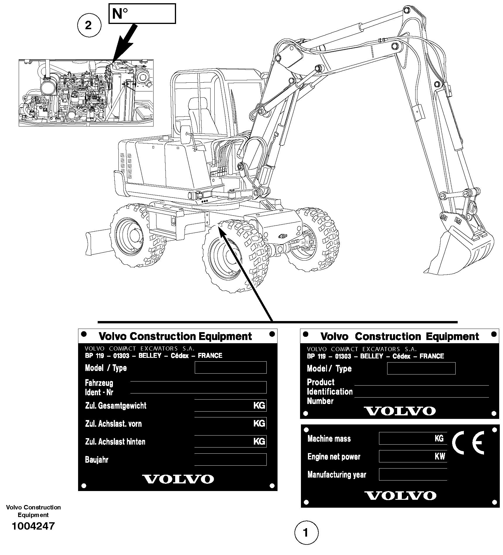 Product sign plate — volvo parts diagram