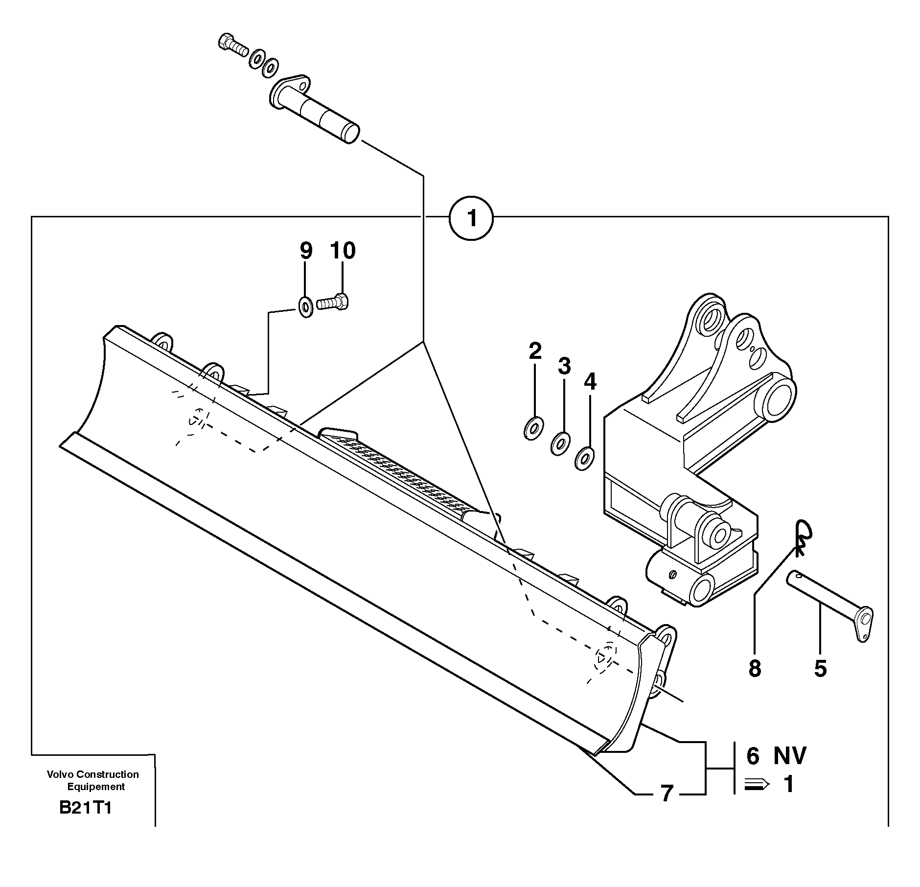 dozer blade on stabiliser — volvo parts diagram