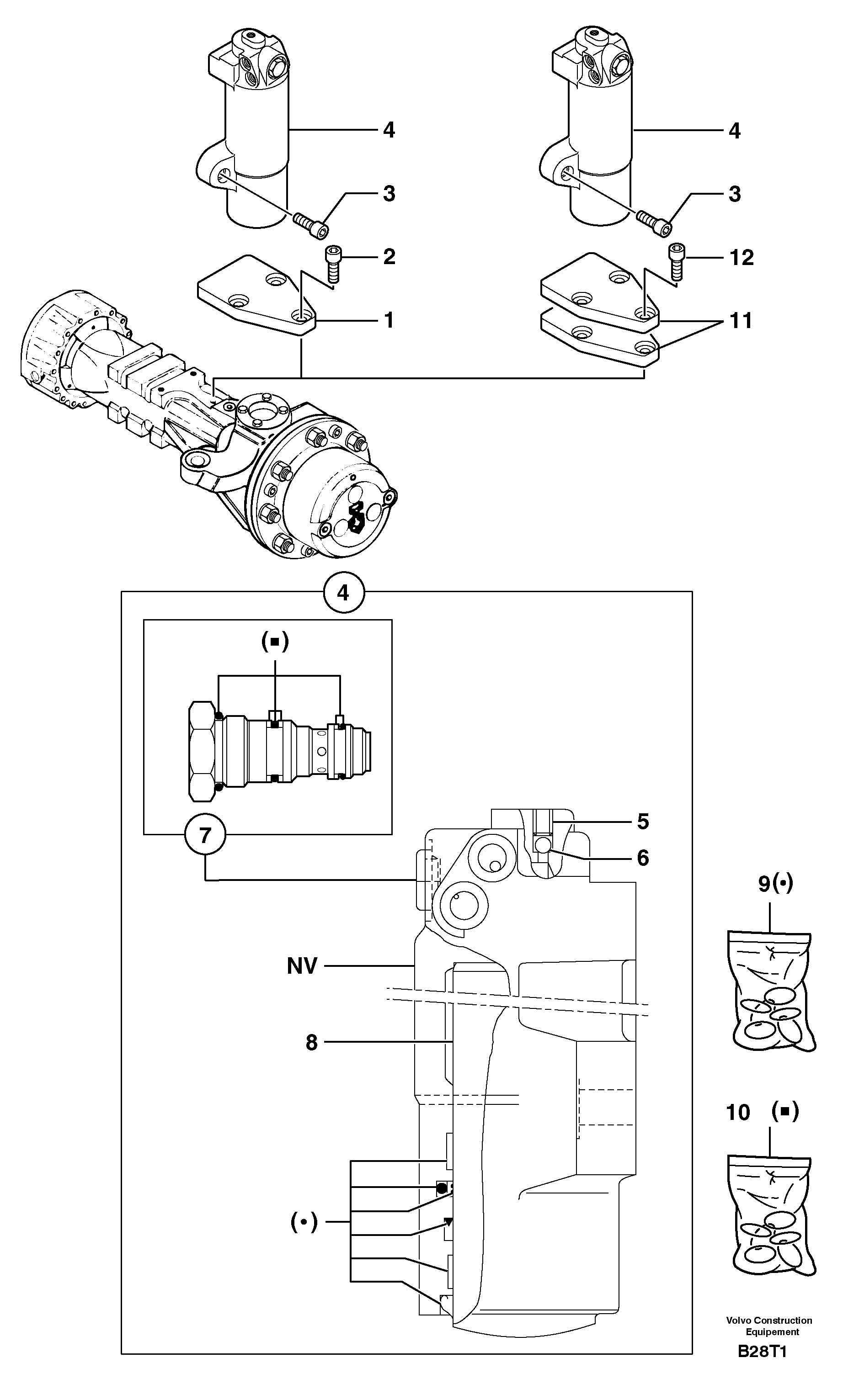 Oscillation lock cylinder — volvo parts diagram