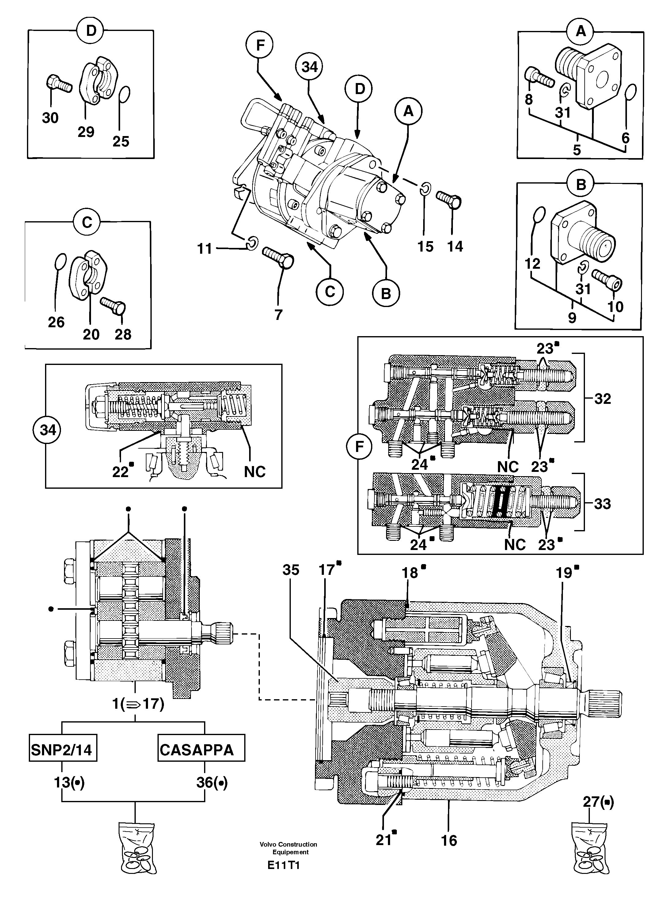 Hydraulic pump — volvo parts diagram
