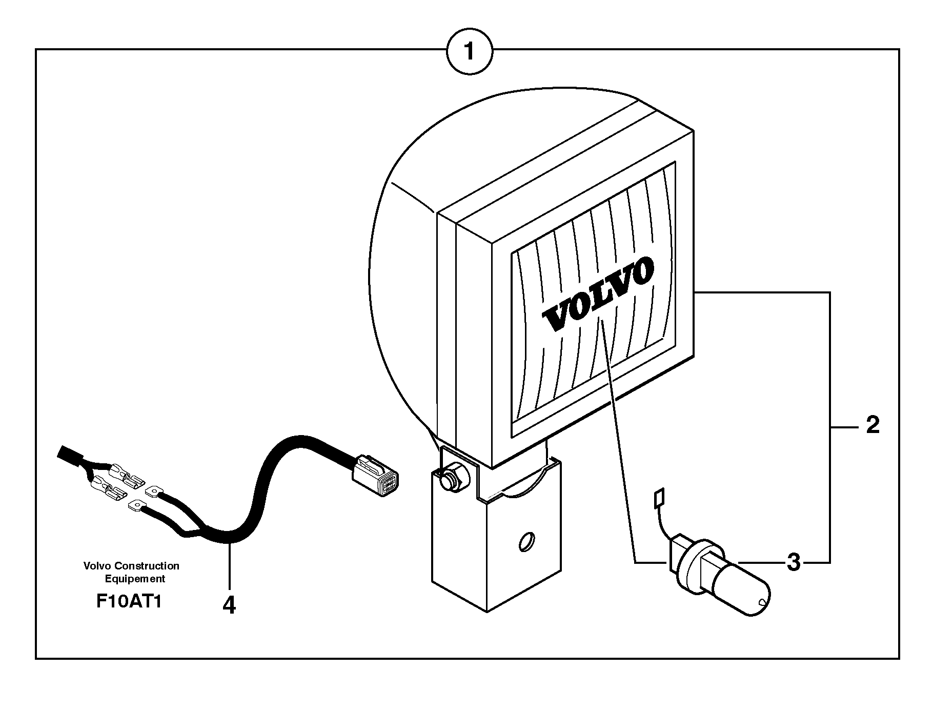 Rear headlight on cab — volvo parts diagram