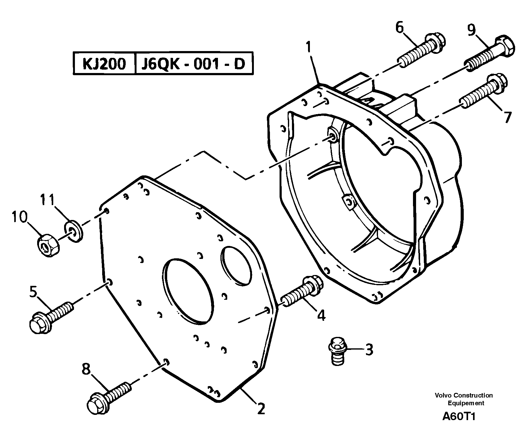 Flywheel housing — volvo parts diagram