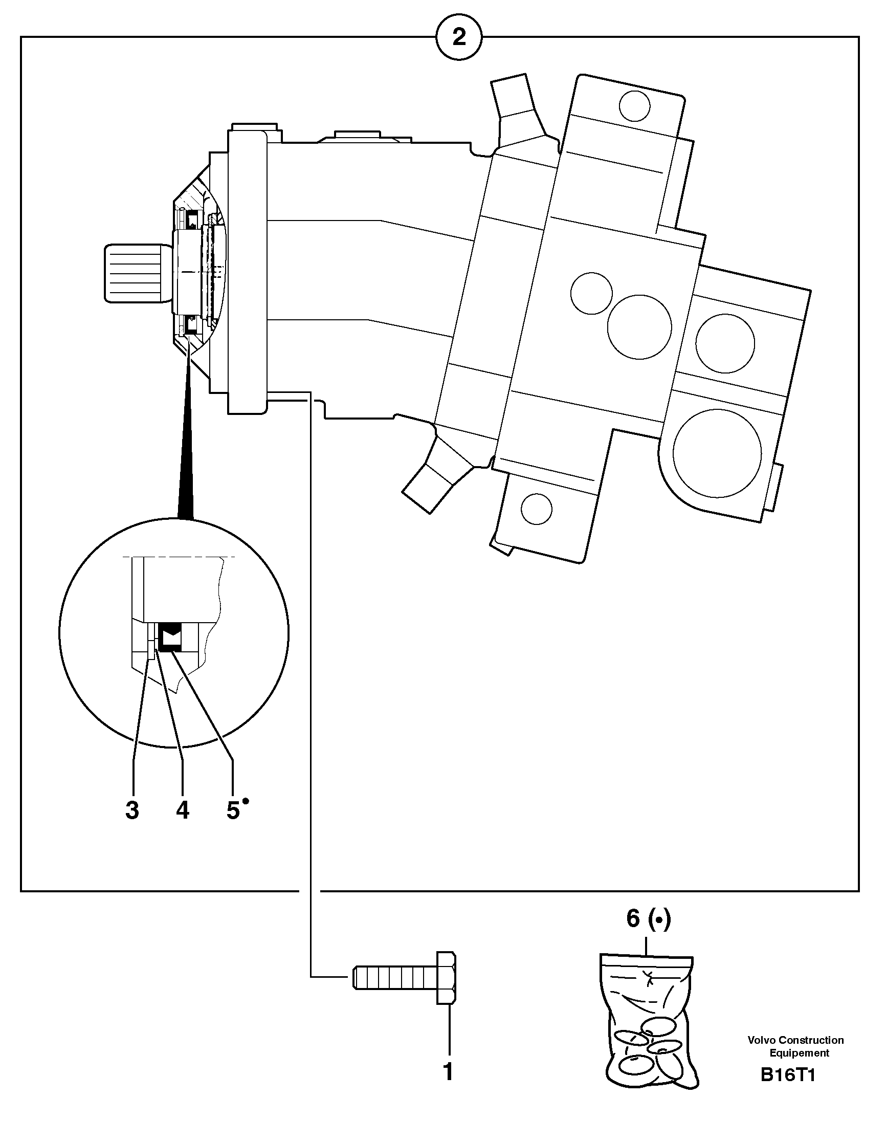 Hydraulic motor : travelling — volvo parts diagram