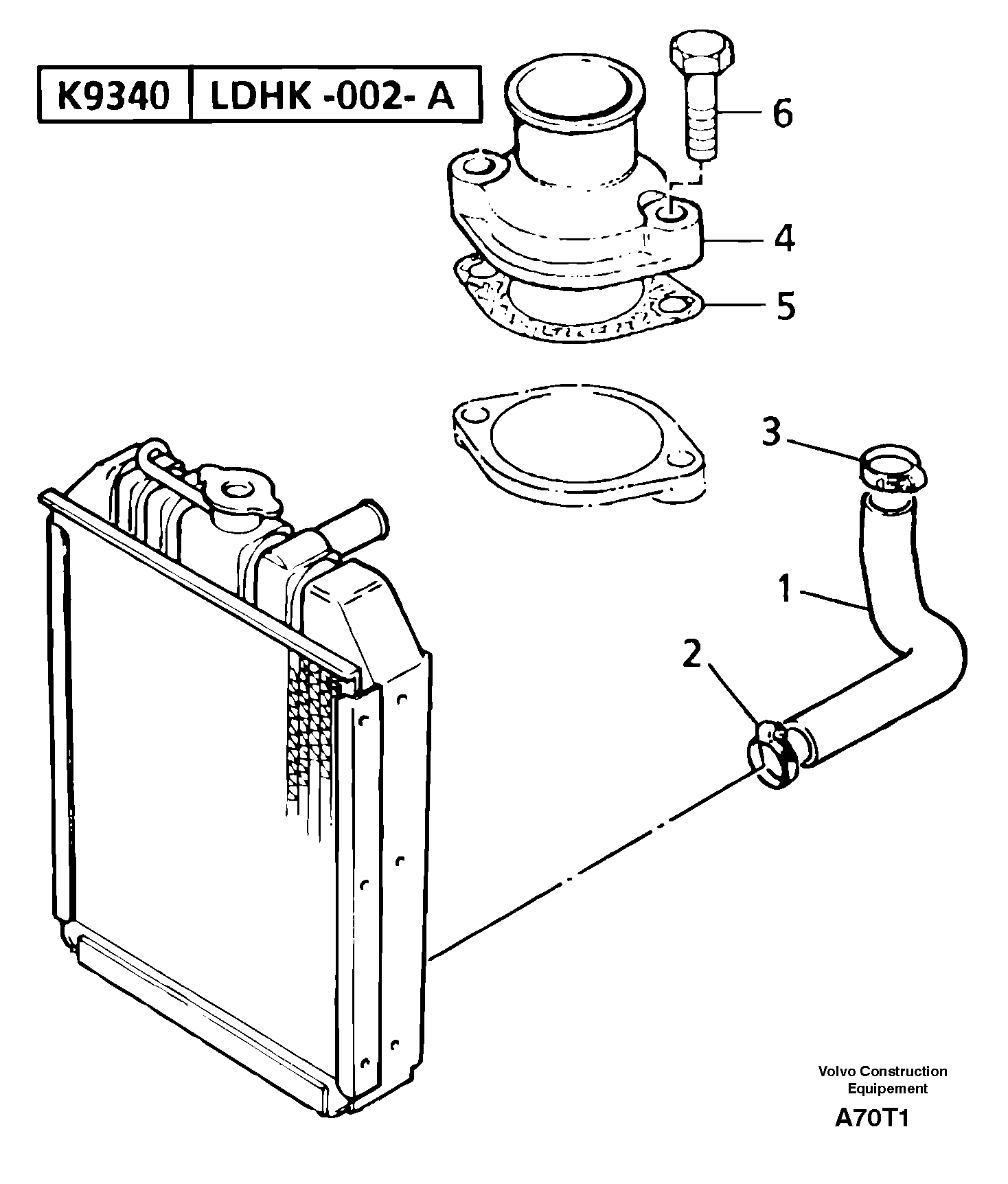 Water outlet and inlet — volvo parts diagram