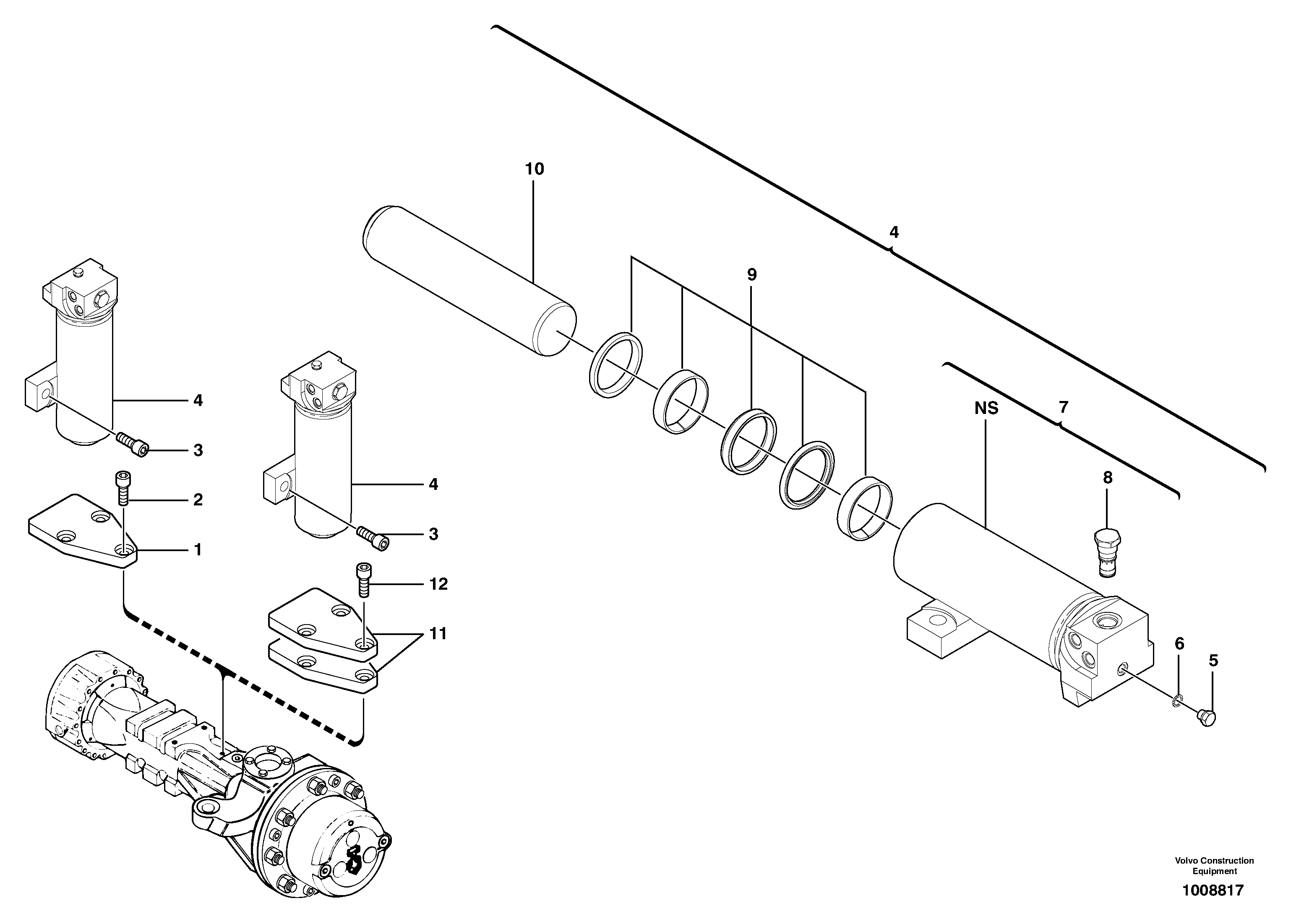 Oscillation lock cylinder — volvo parts diagram