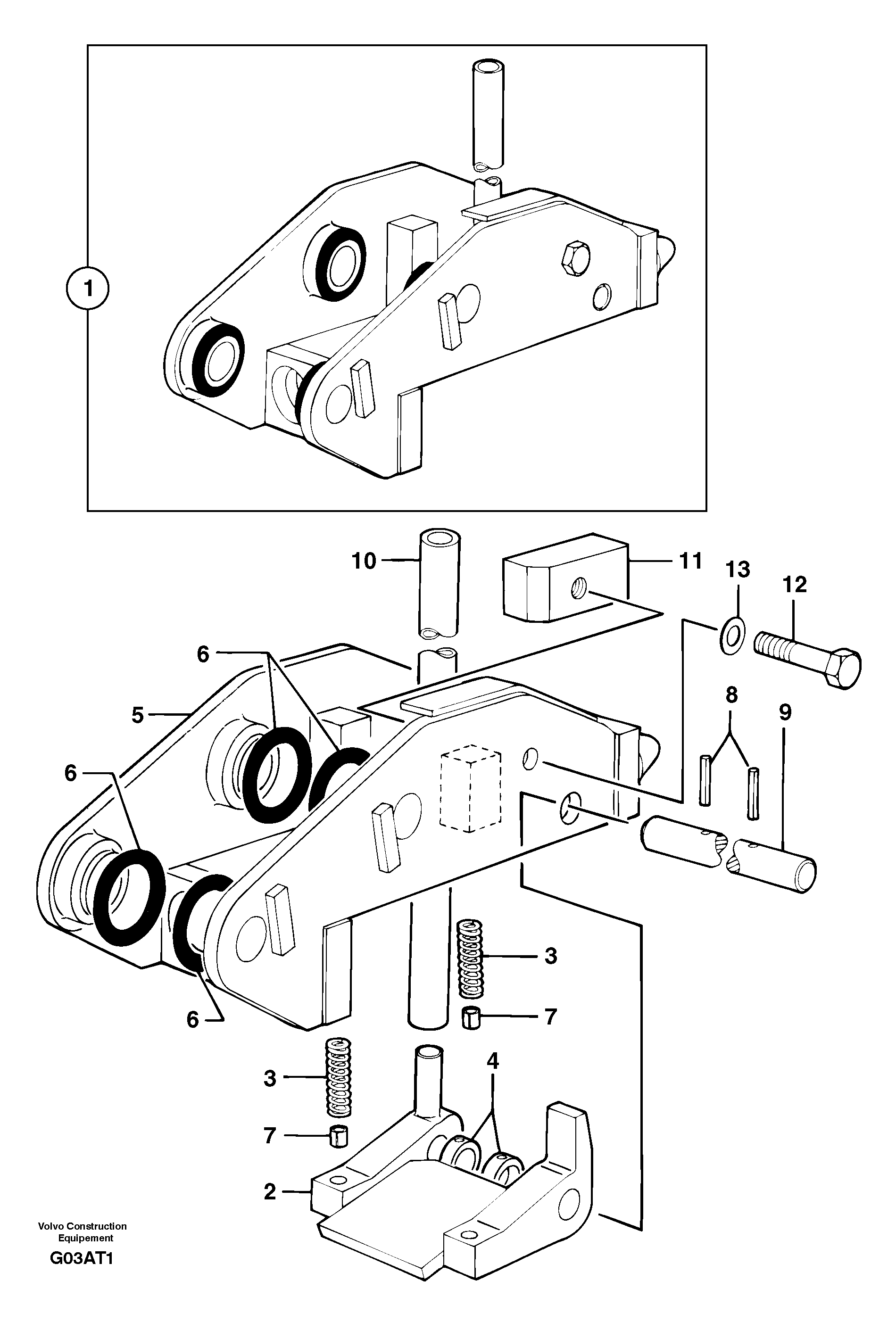 Tool holder / mechanical control — volvo parts diagram
