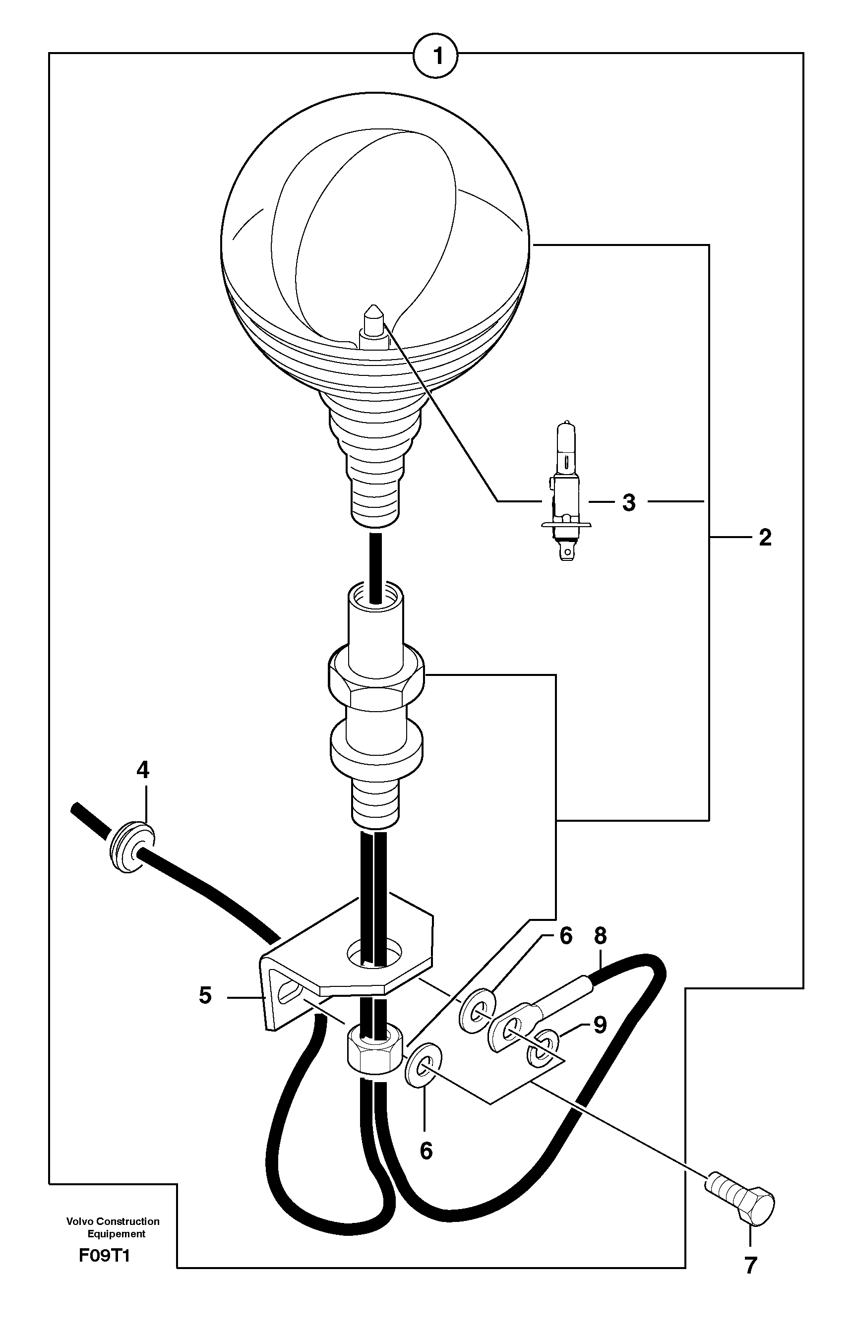 Flashing light on cab — volvo parts diagram