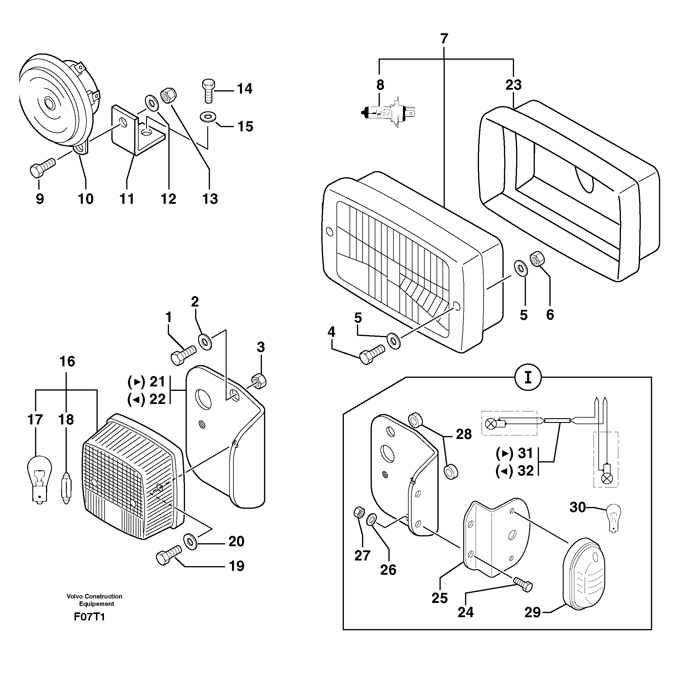 Front signal light — volvo parts diagram