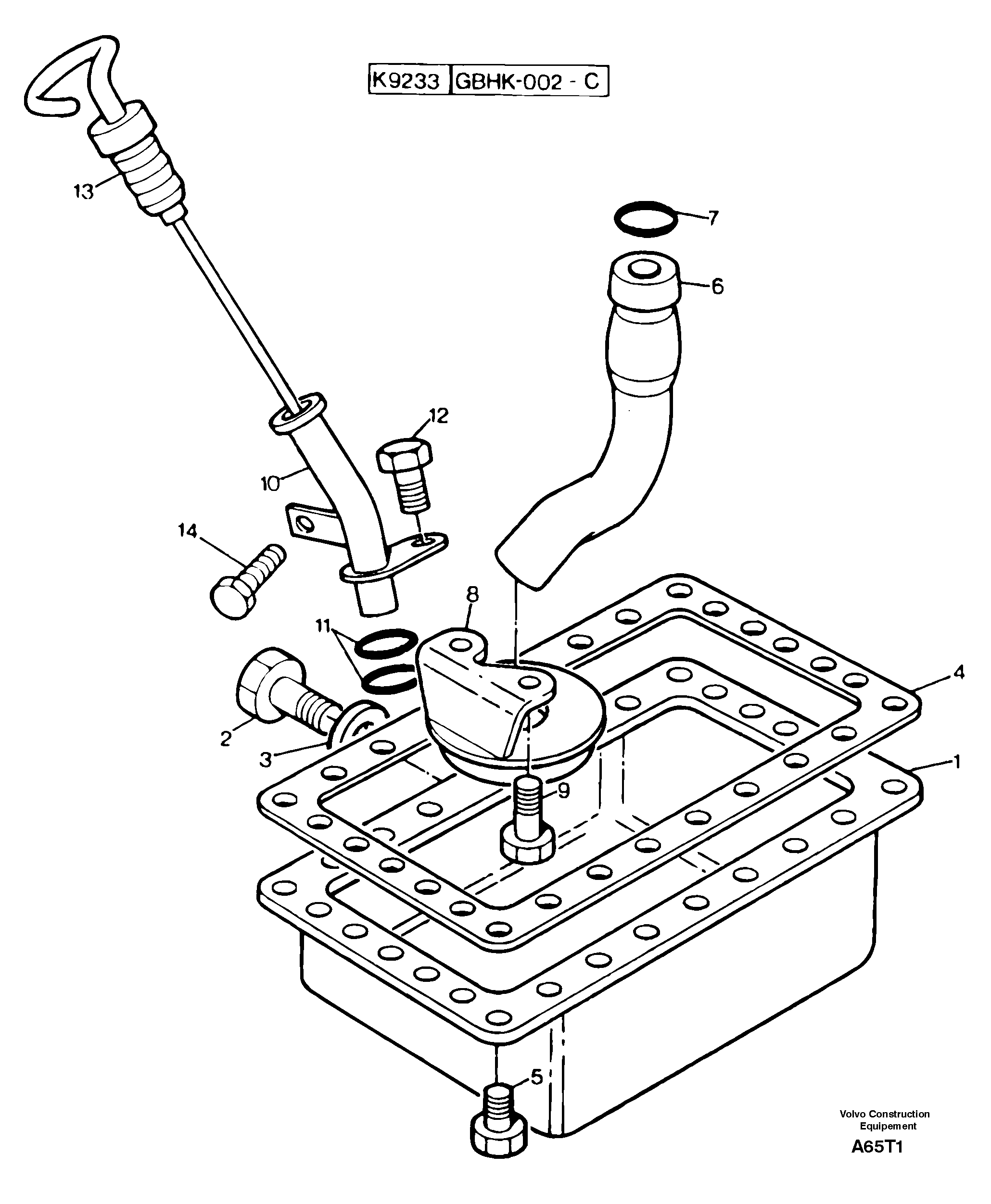 Lubrication oil sump — volvo parts diagram