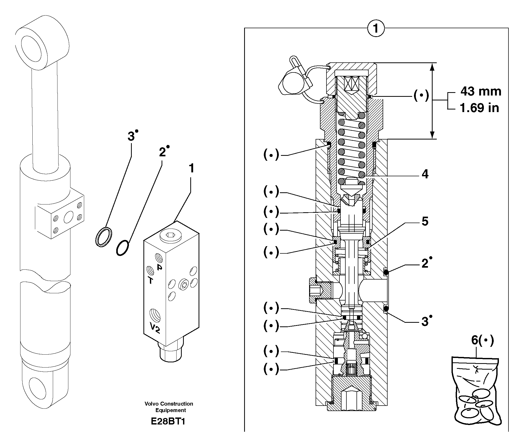 Safety valve ( dipper arm cylinder ) — volvo parts diagram