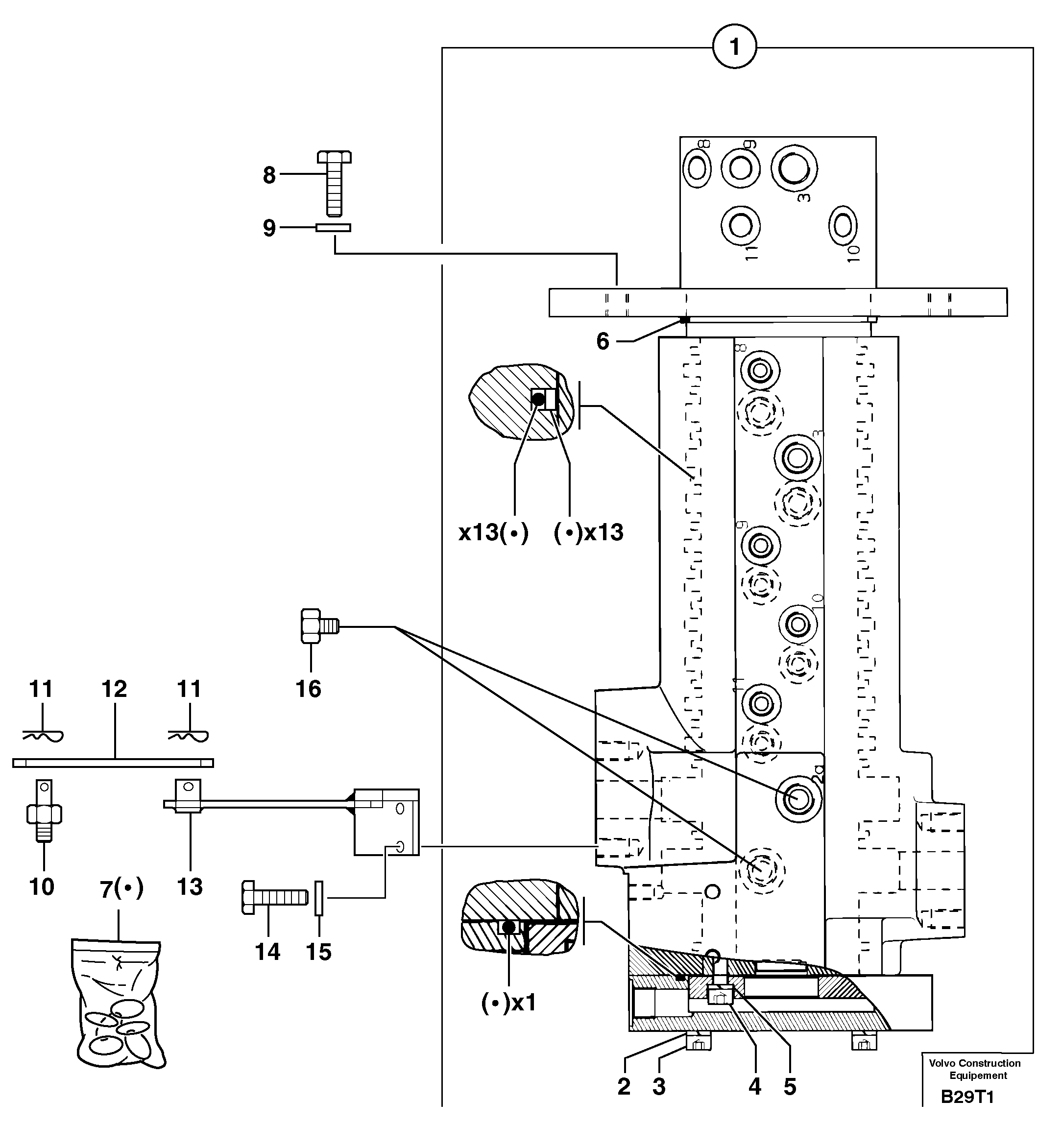 Swivel joint — volvo parts diagram