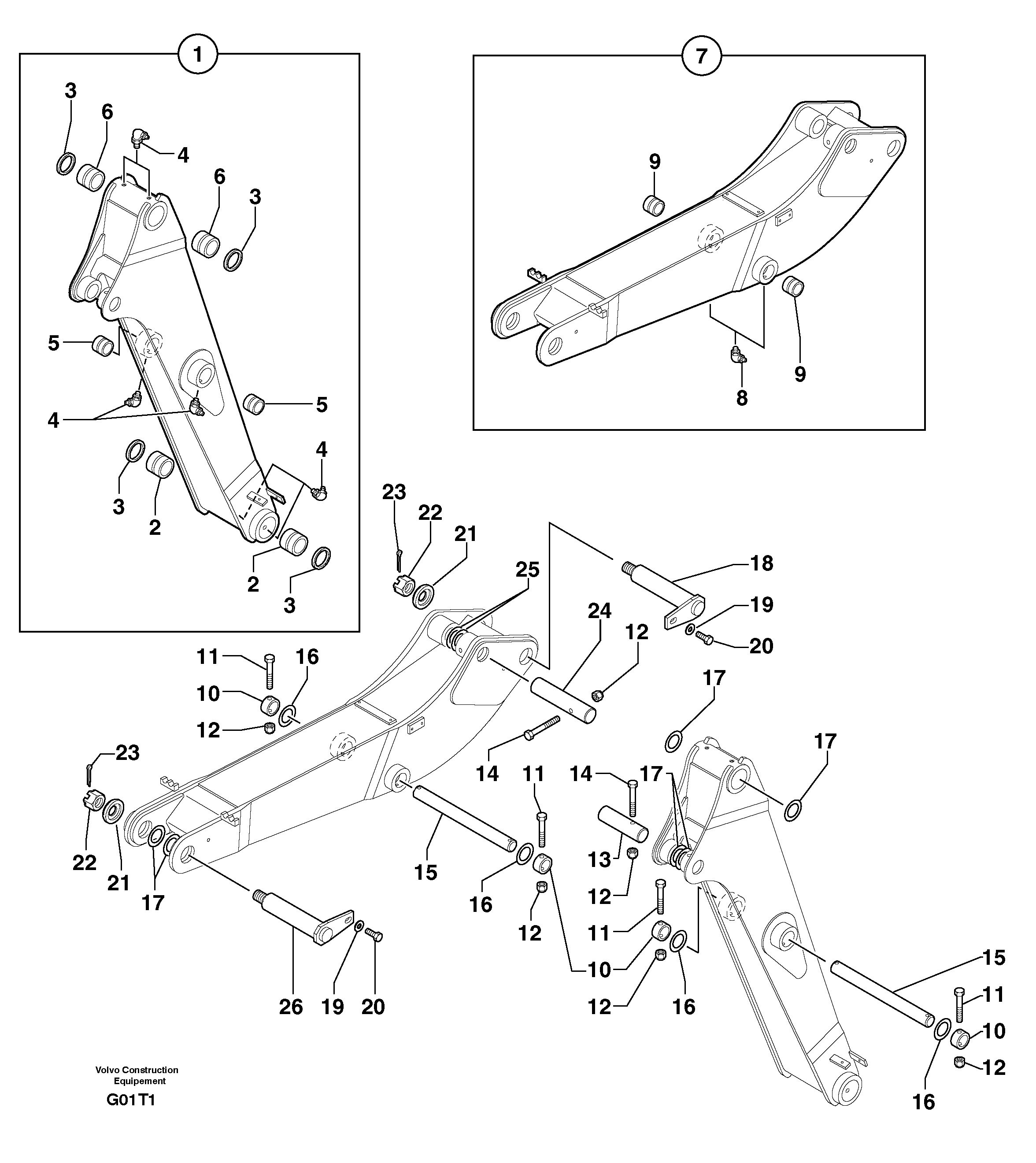 Boom / intermediate boom — volvo parts diagram