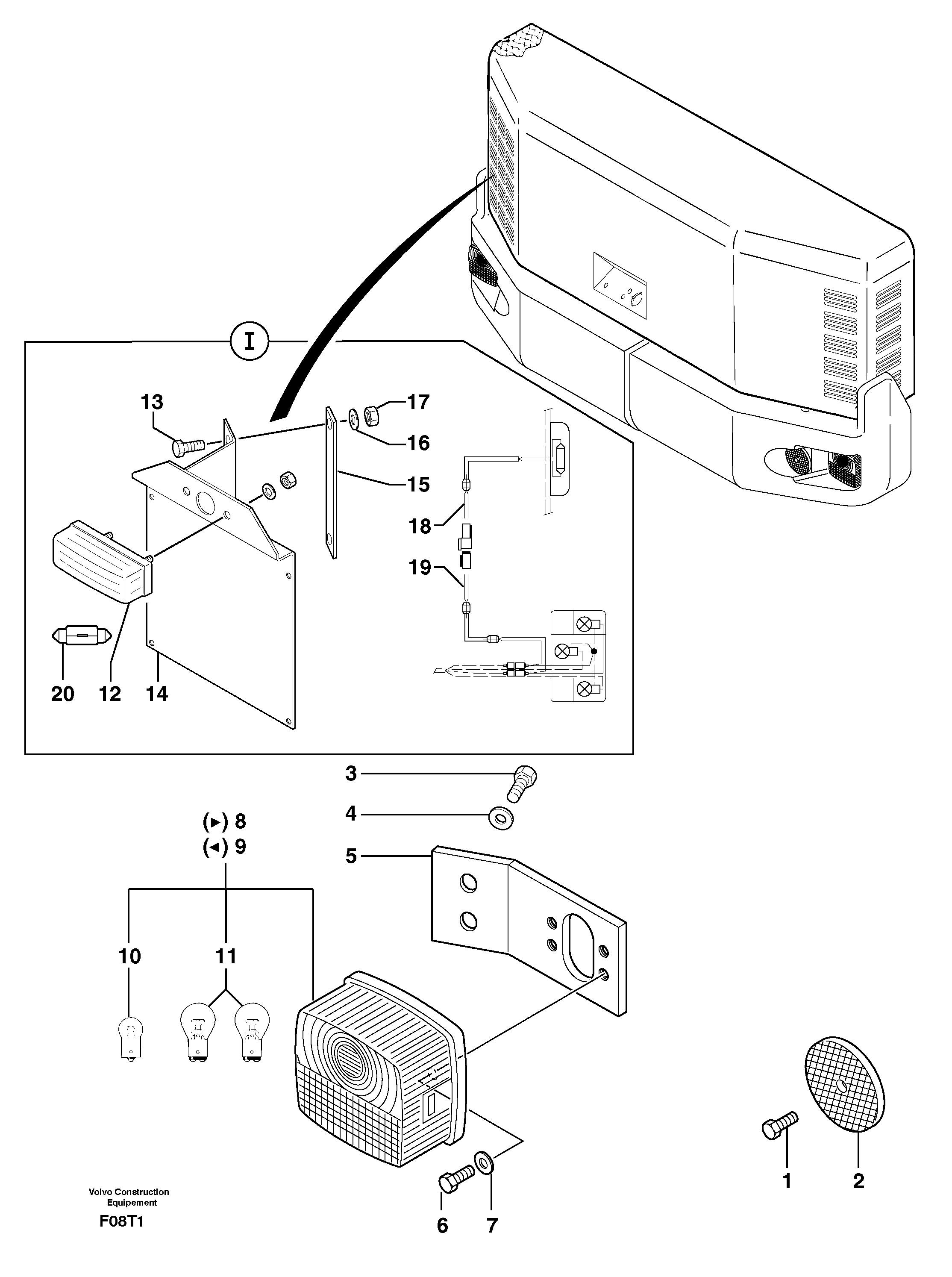 Rear signal light — volvo parts diagram