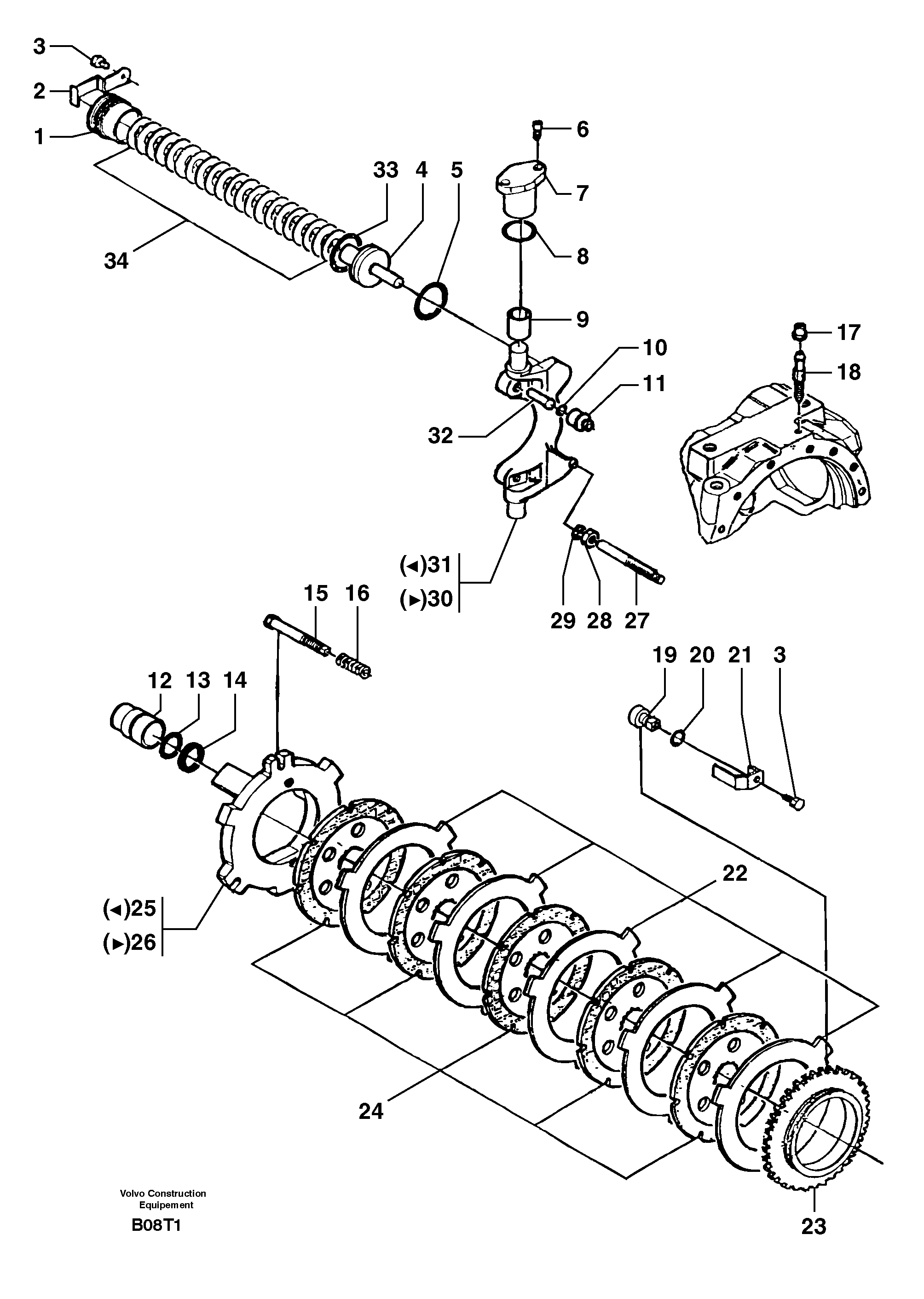Front axle ( 1660 ) : brake — volvo parts diagram