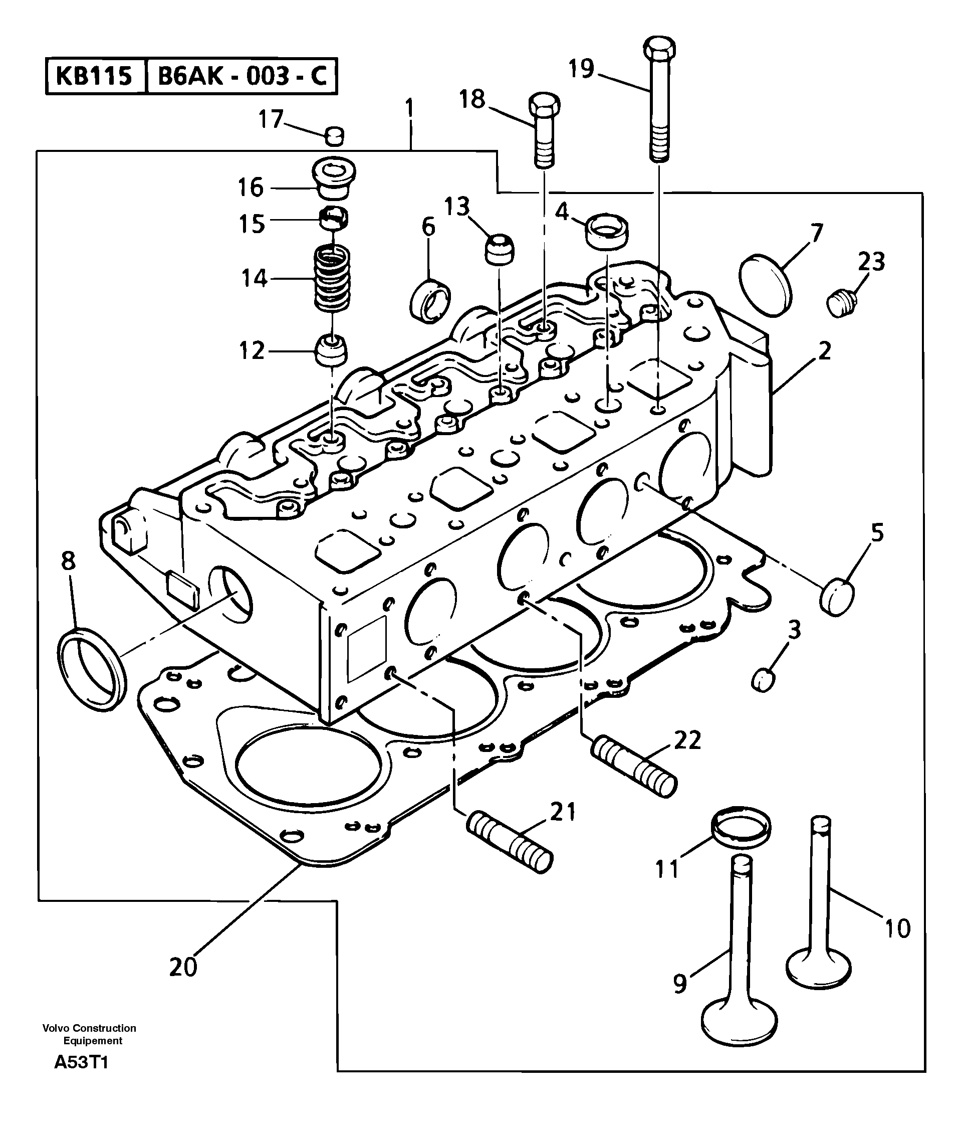 Cylinder head — volvo parts diagram