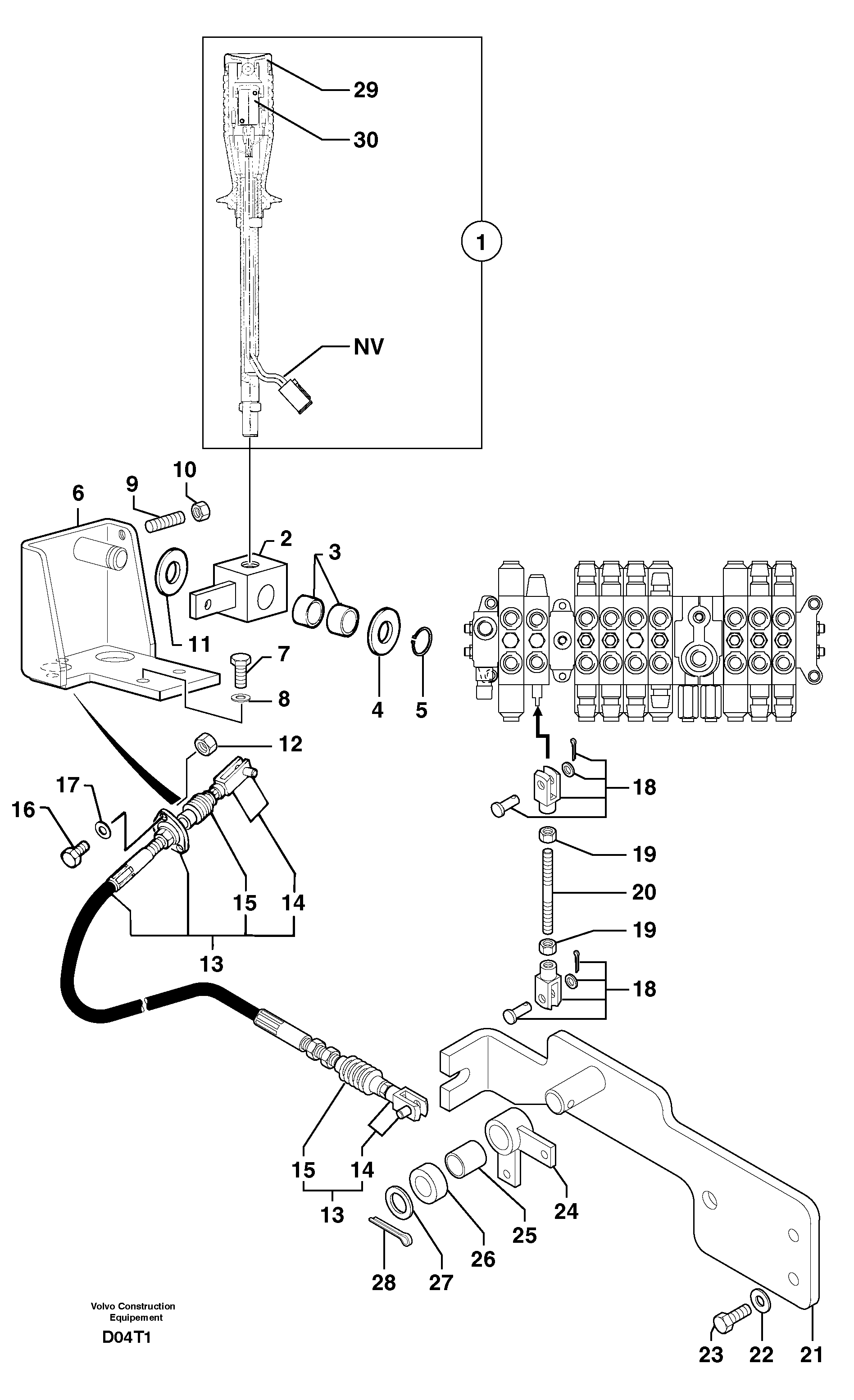 Control lever : stabiliser — volvo parts diagram